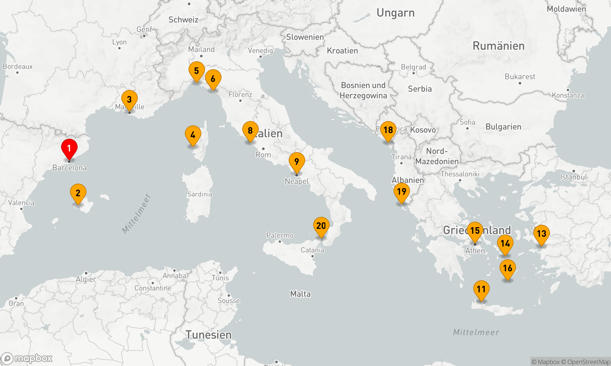 Route 21 Nächte - Das Beste aus dem Mittelmeerraum