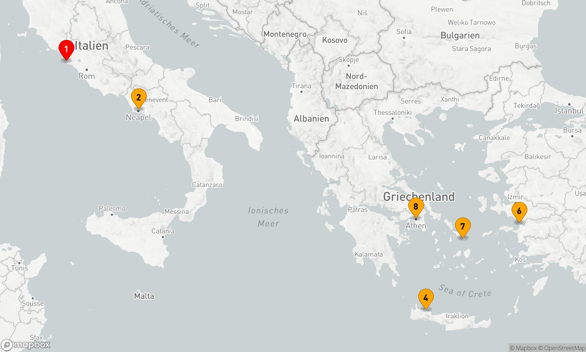 Route 7 Nächte - Mittelmeer mit Italien & Türkei