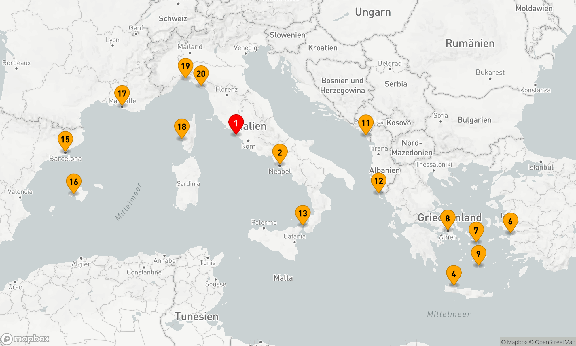 Route 21 Nächte - Das Beste aus dem Mittelmeerraum