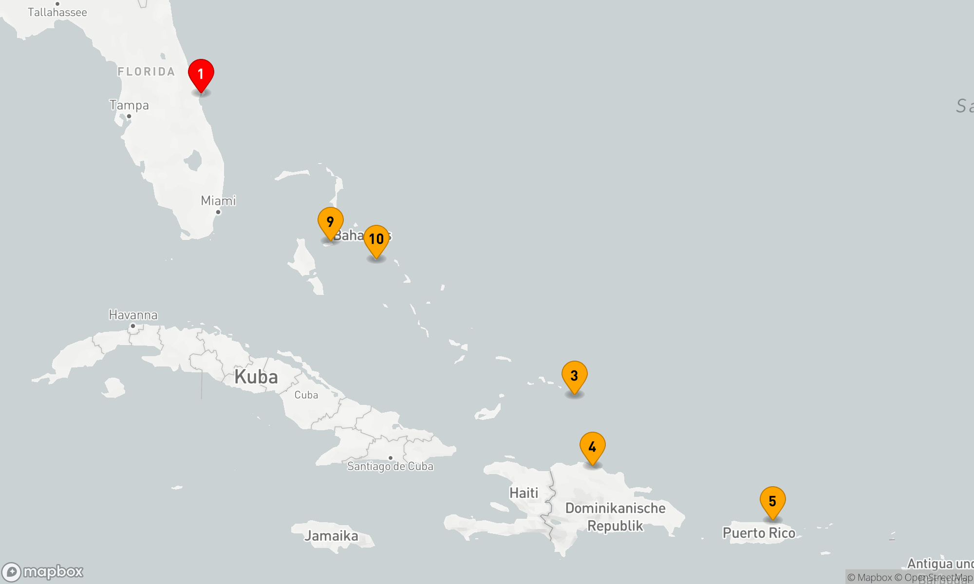 Route 14 Nächte - Abenteurer der östlichen/westlichen Karibik