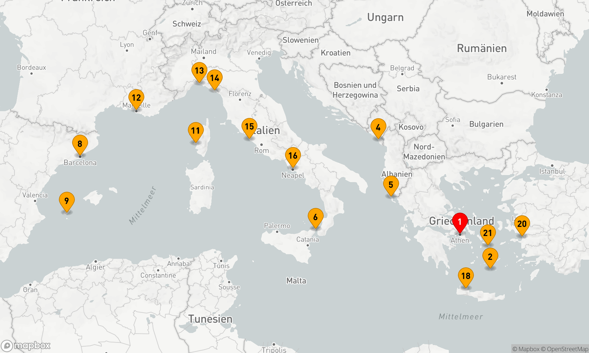 Route 21 Nächte - Das Beste aus dem Mittelmeerraum