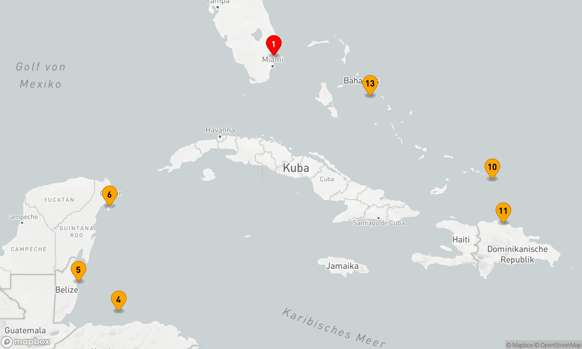 Route 14 Nächte - Abenteurer der östlichen/westlichen Karibik