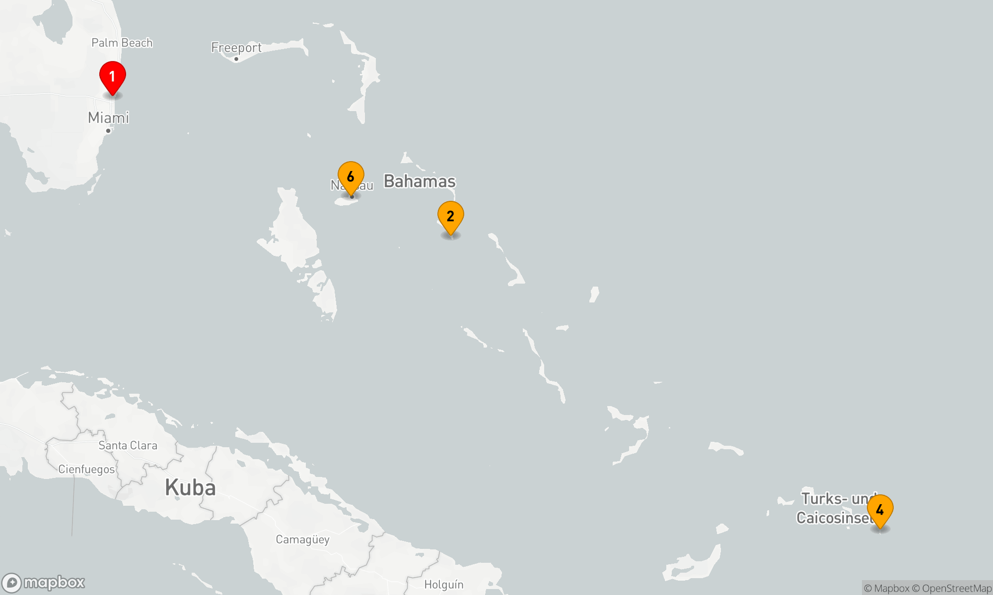 Route 6 Nächte - Östliche Karibik mit Turks & Caicos