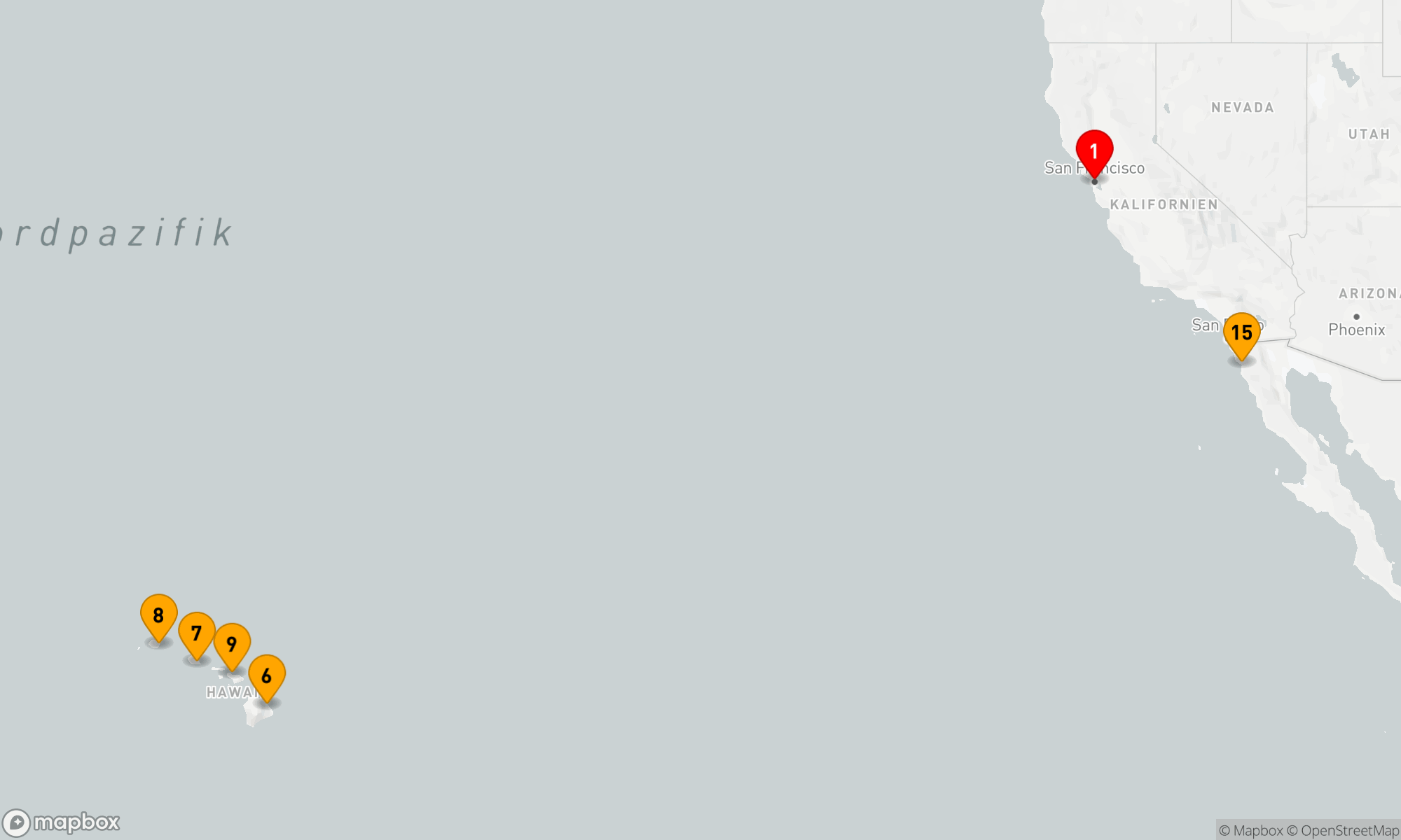 Route 16 Nächte - Hawaii-Inseln Urlaub