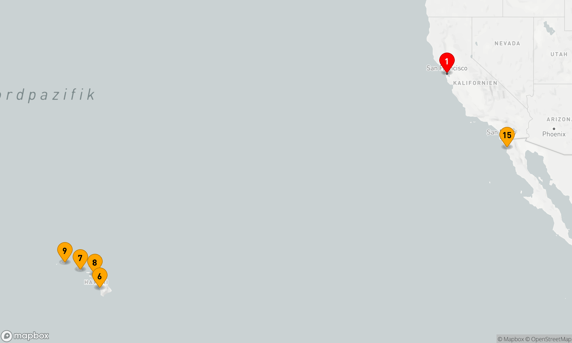 Route 16 Nächte - Hawaii-Inseln