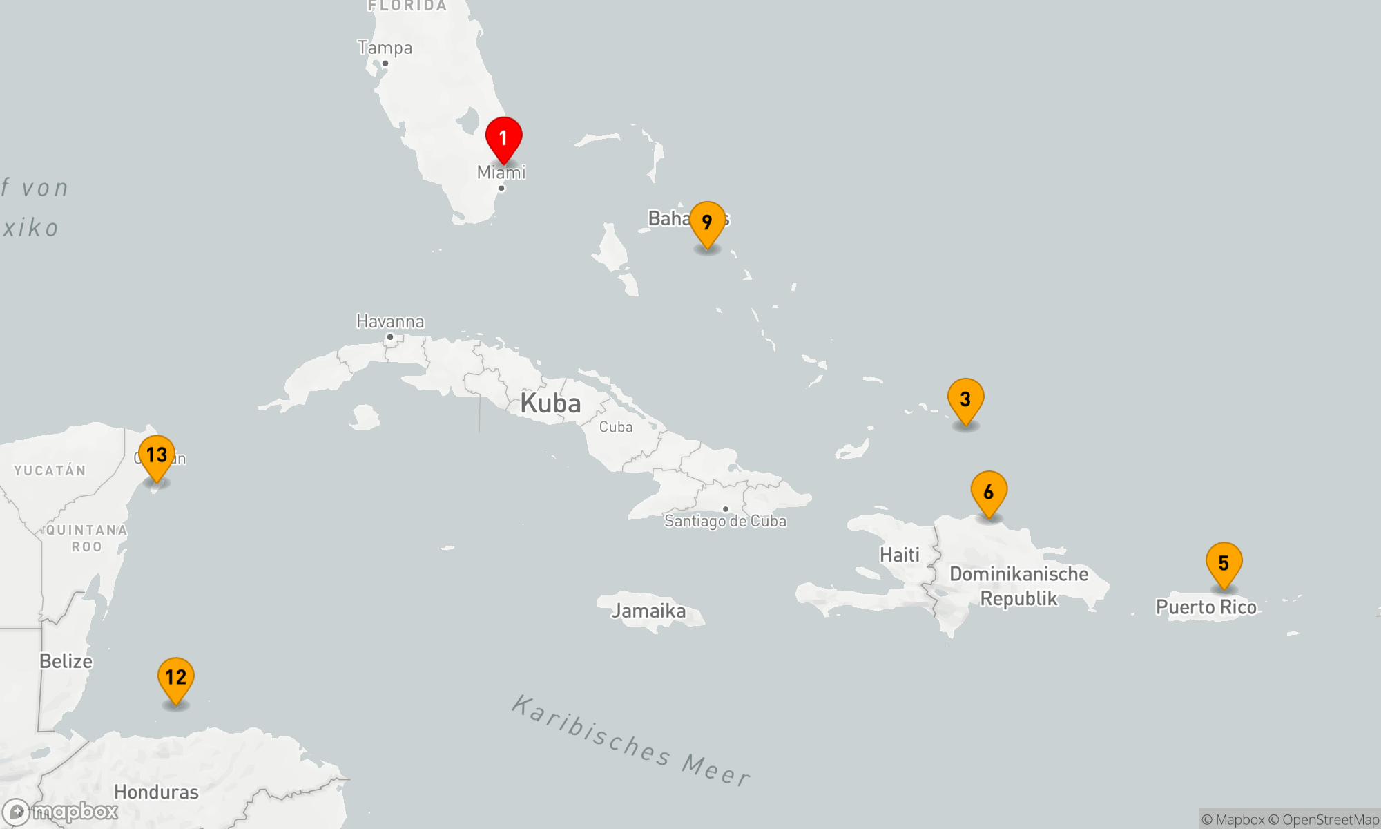 Route 14 Nächte - Abenteurer der östlichen/westlichen Karibik