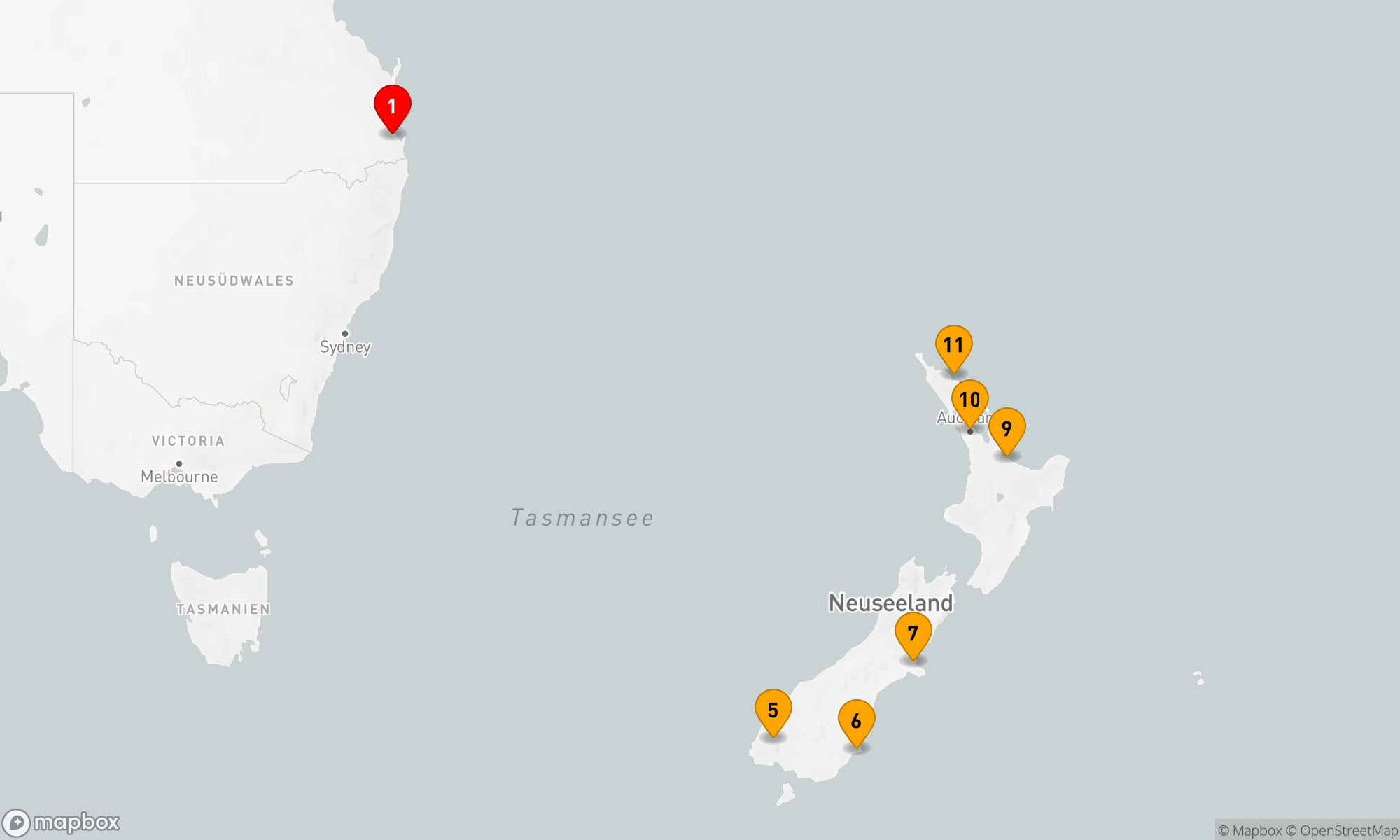 Route 14 Nächte - Neuseeland