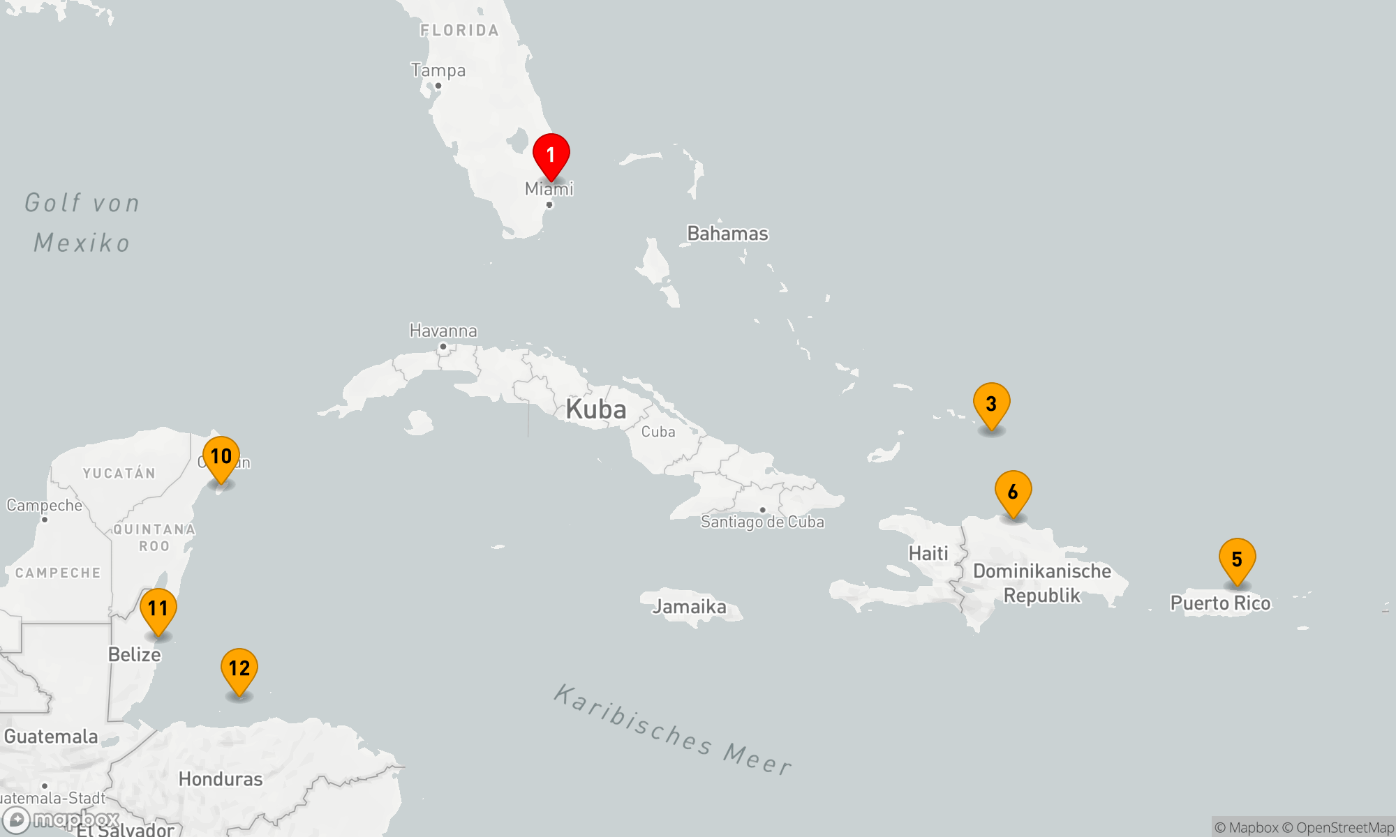 Route 14 Nächte - Abenteurer der östlichen/westlichen Karibik
