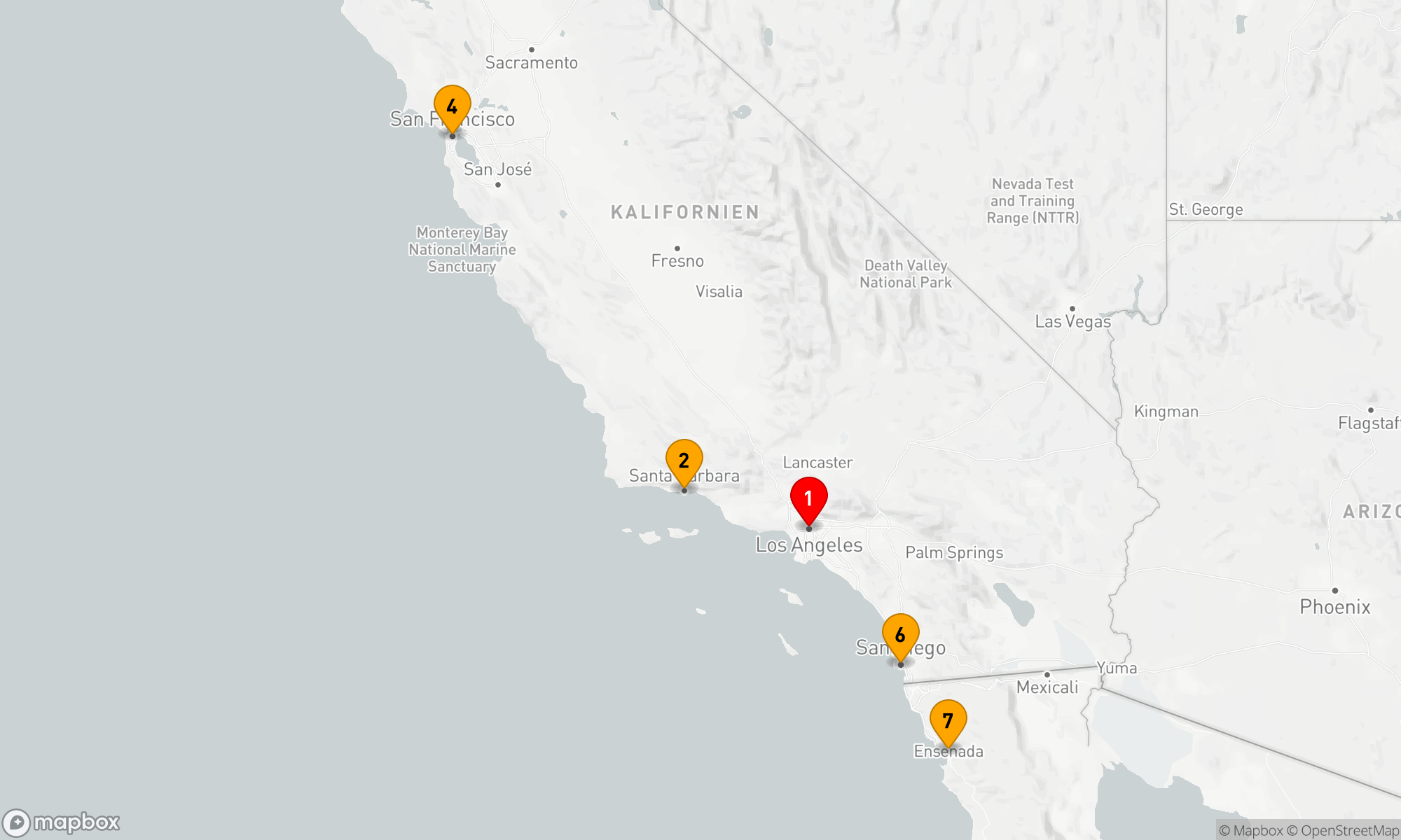 Route 7 Nächte - Klassische kalifornische Küste