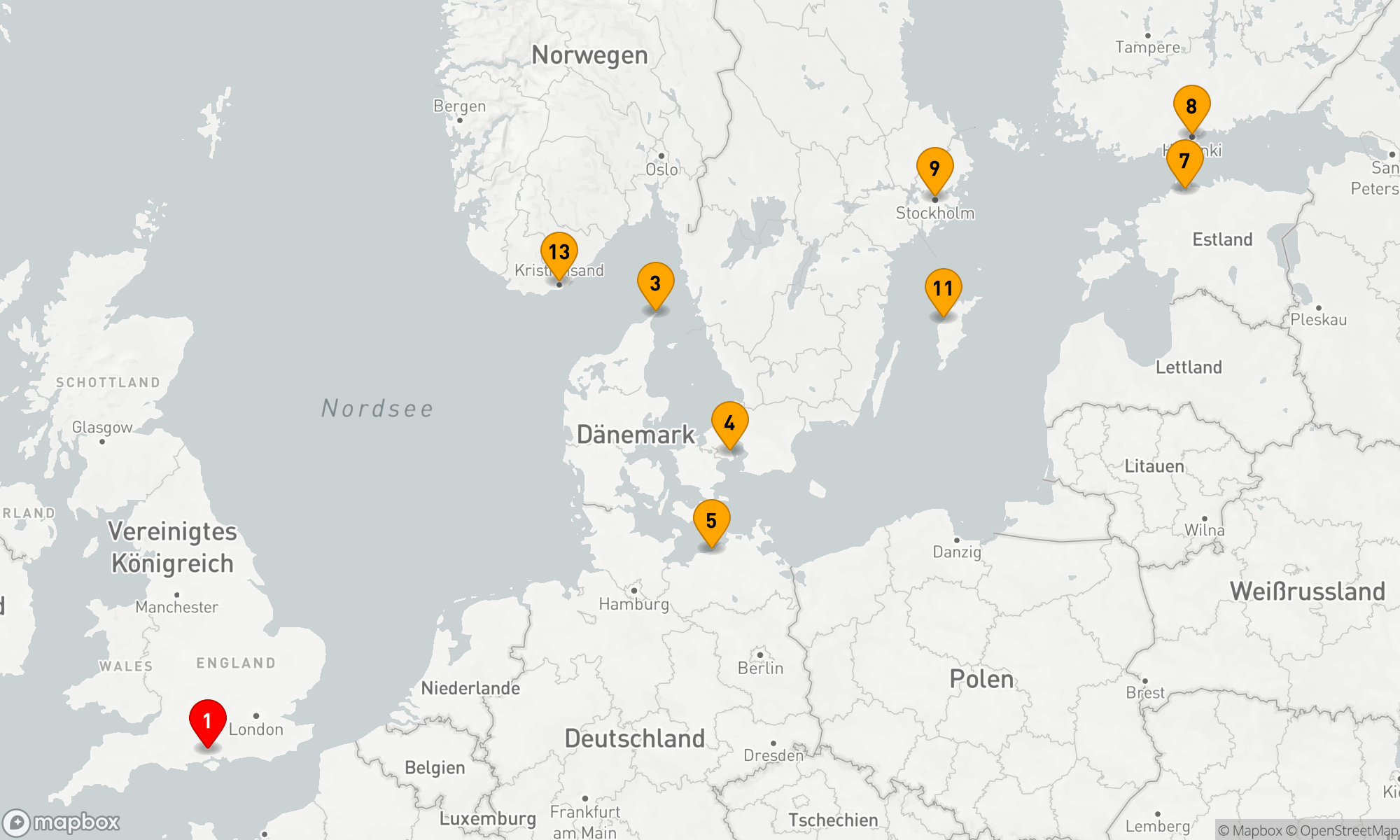 Route 14 Nächte - Norwegen,  Dänemark und Schweden