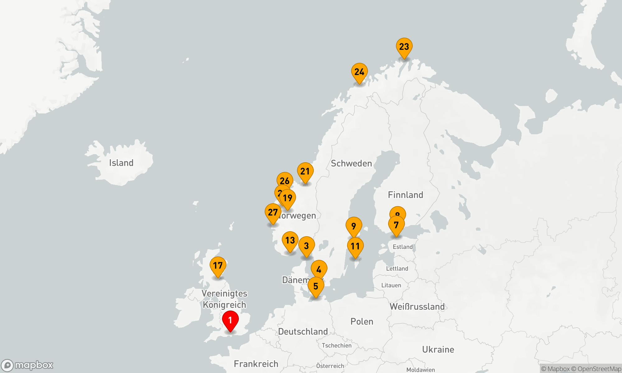Route 28 Nächte - Skandinavien & Land der Mitternachtssonne