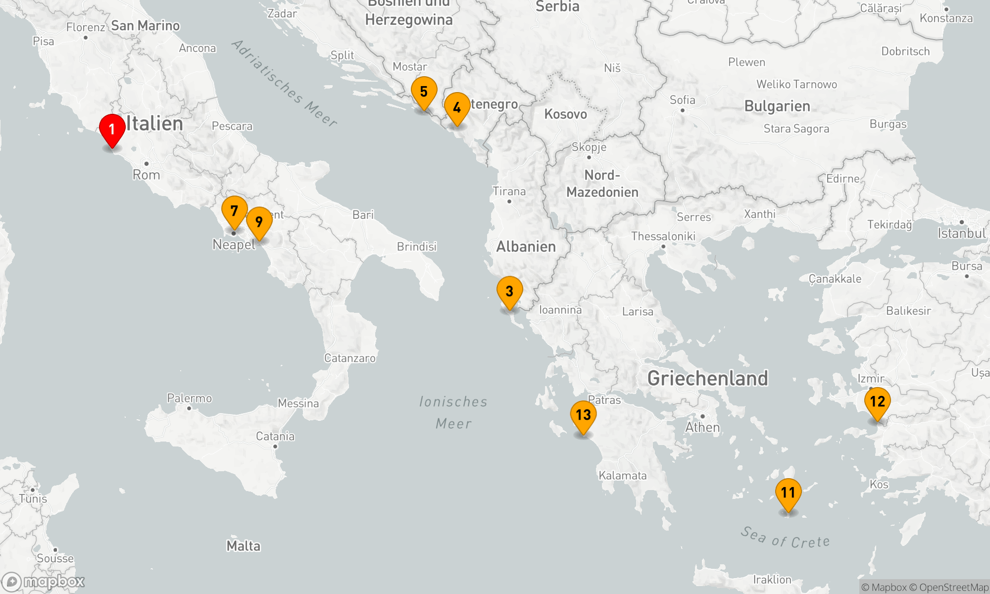 Route 14 Nächte - Mittelmeer,  Ägäis & Adria
