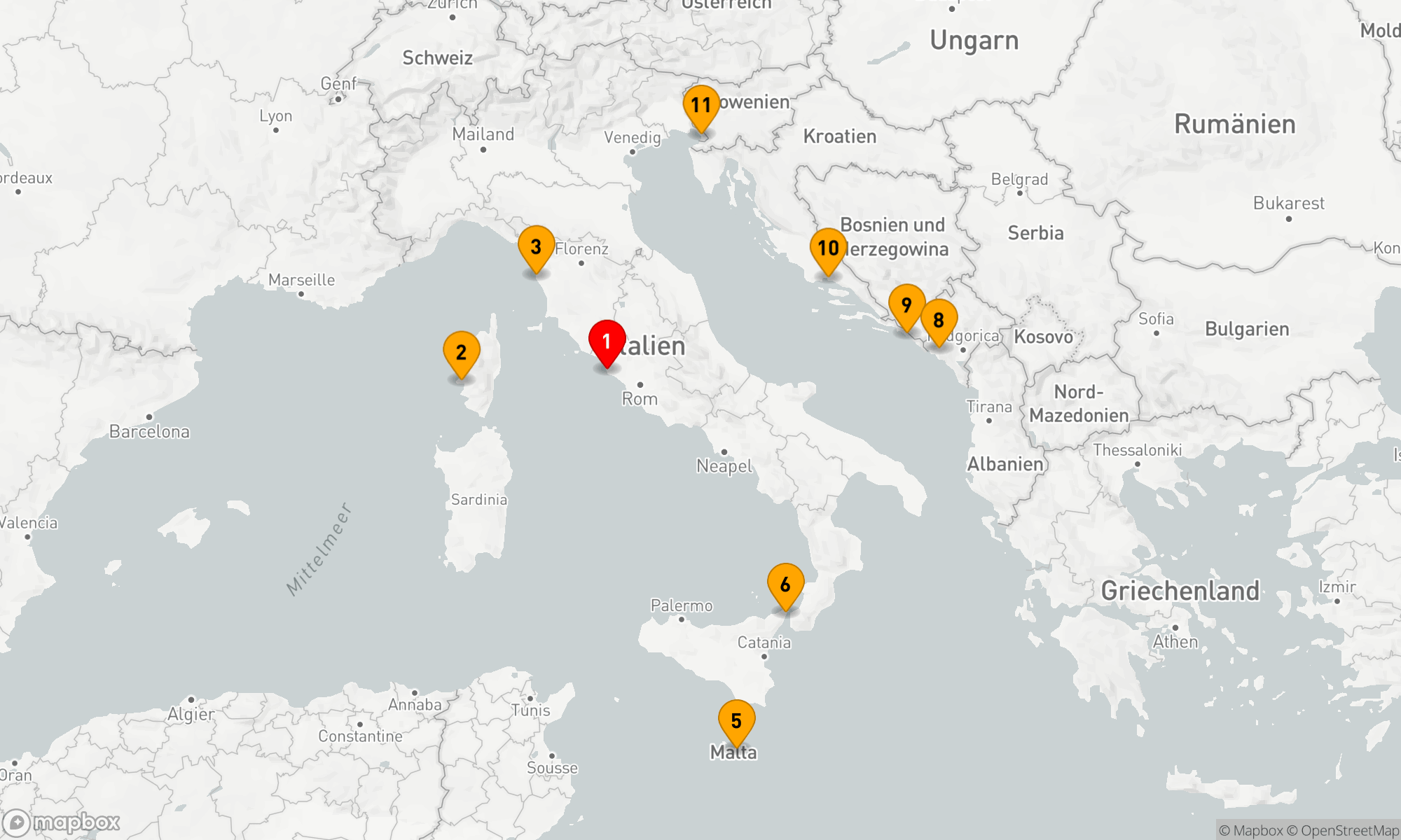 Route 10 Nächte - Mittelmeer mit Italien & Kroatien