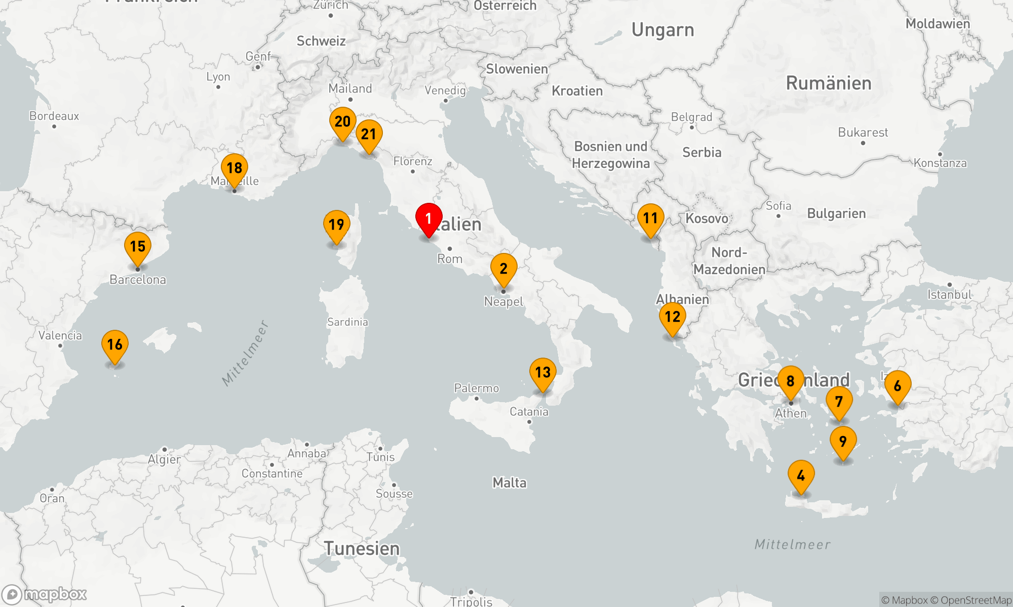 Route 21 Nächte - Das Beste aus dem Mittelmeerraum