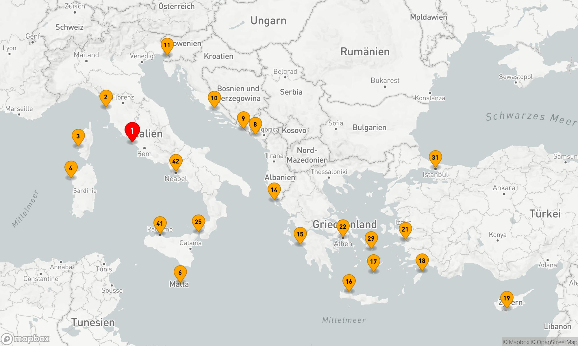 Route 42 Nächte - Das Beste aus dem Mittelmeerraum