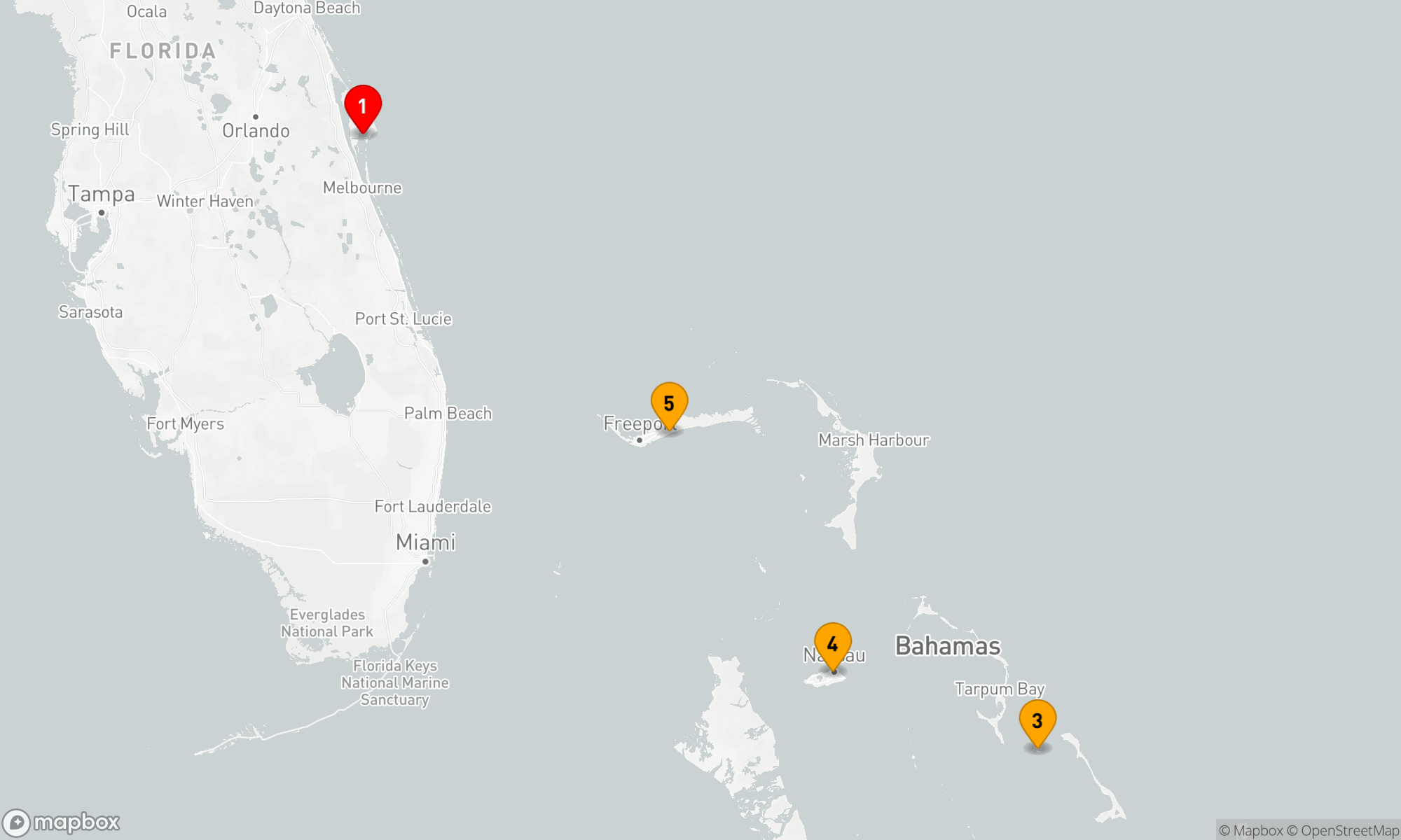 Route 5 Nächte - BAHAMAS
