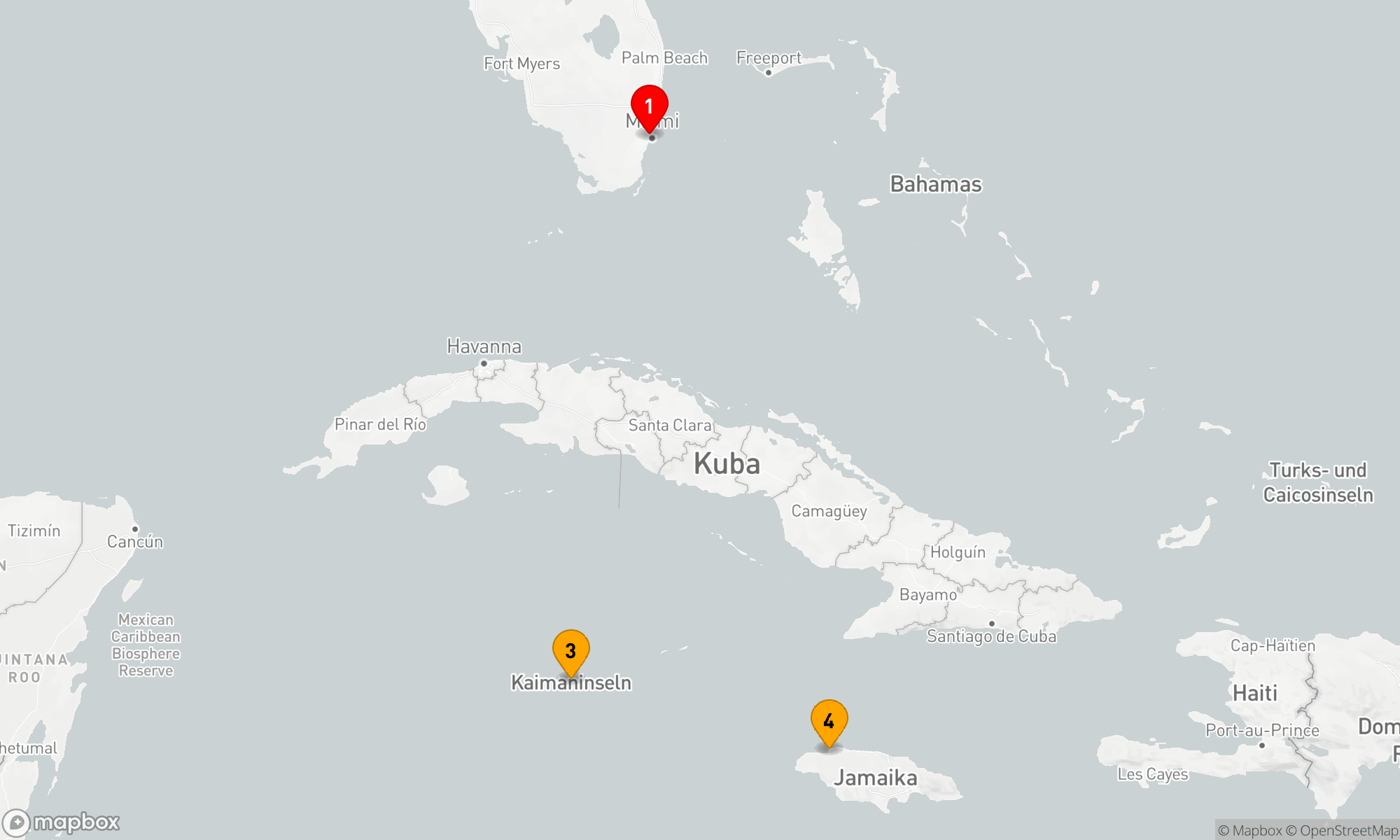 Route 5 Nächte - WESTLICHE KARIBIK