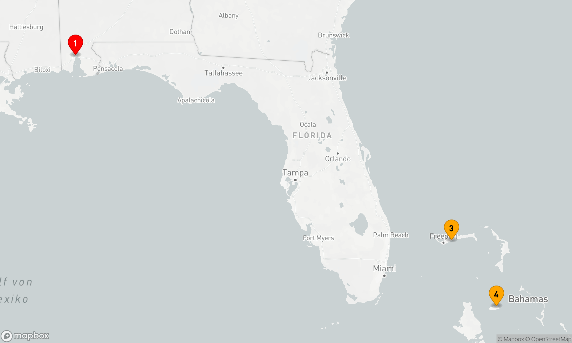Route 6 Nächte - BAHAMAS