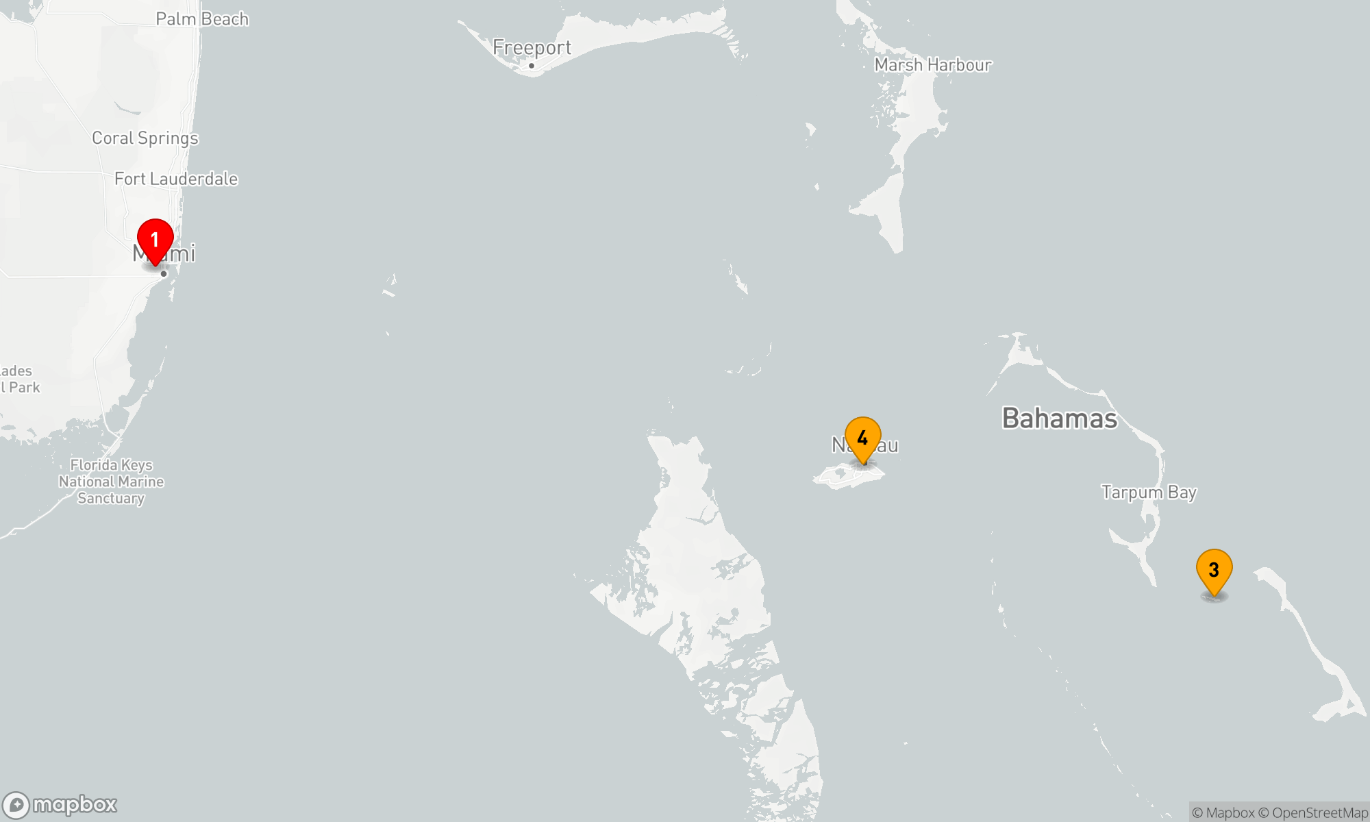 Route 4 Nächte - BAHAMAS