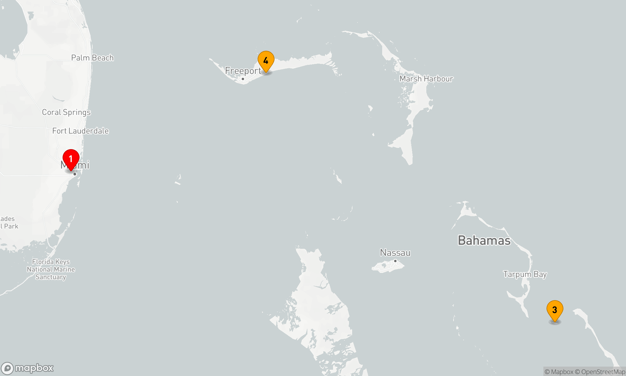 Route 4 Nächte - BAHAMAS