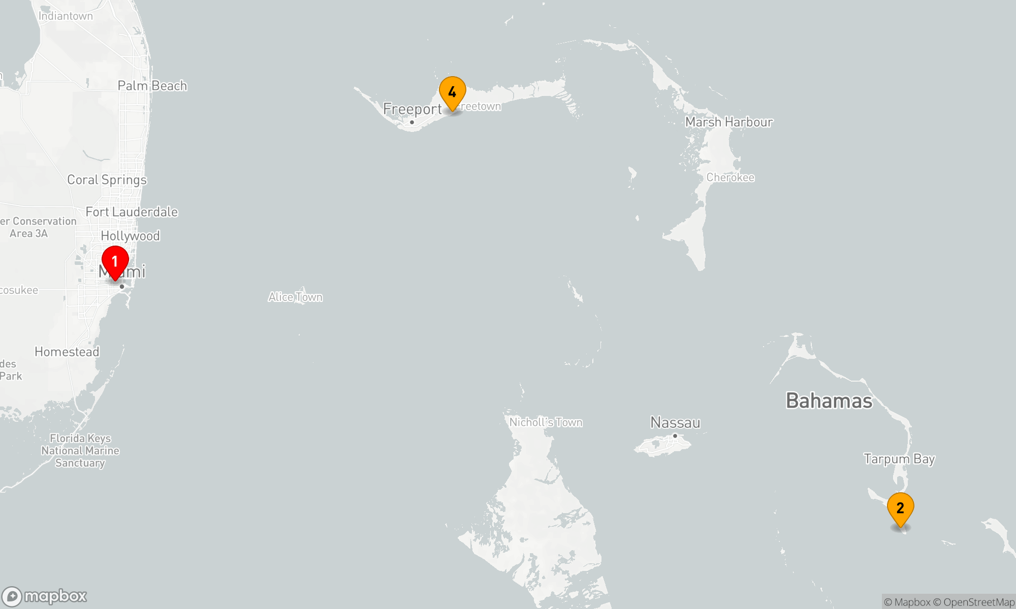 Route 4 Nächte - BAHAMAS