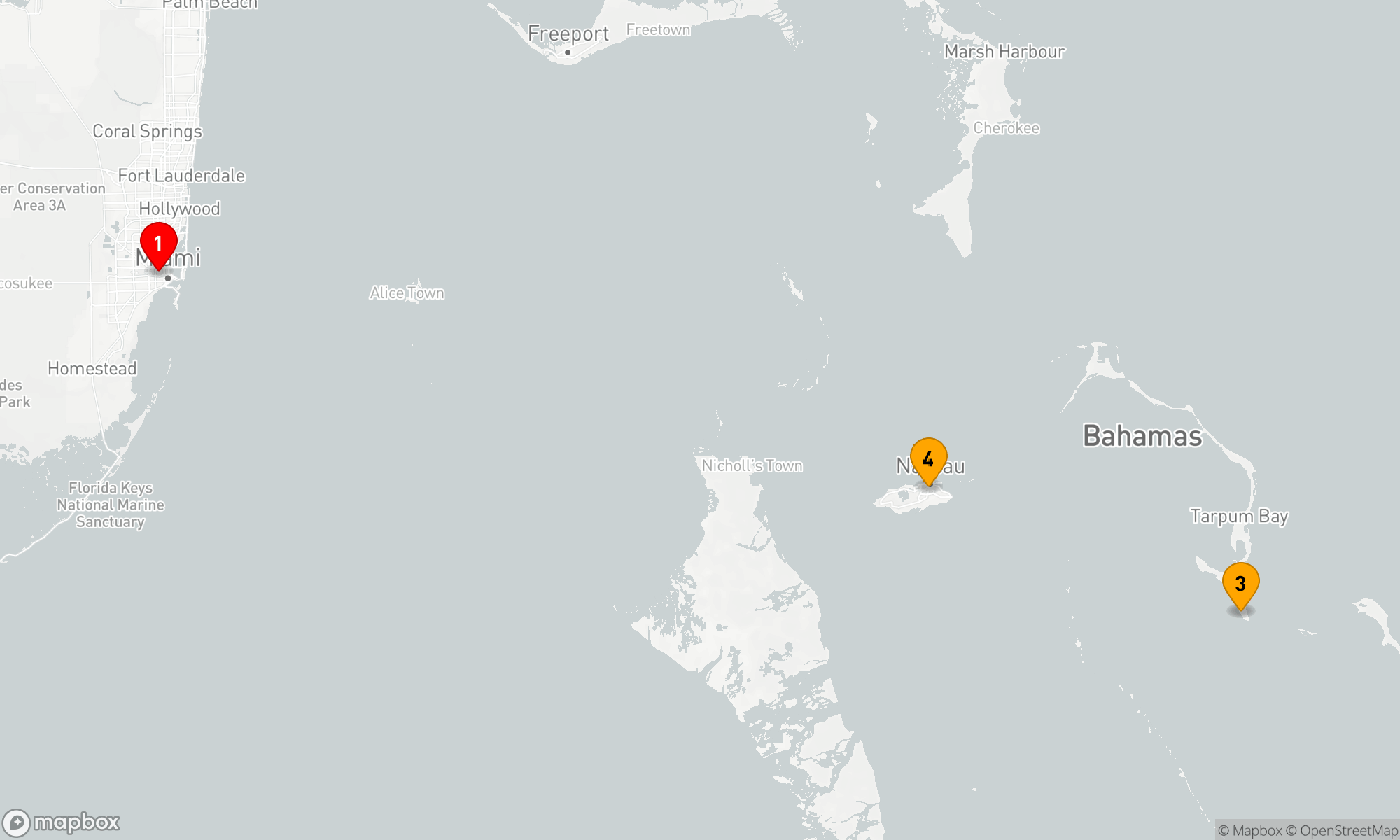 Route 4 Nächte - BAHAMAS