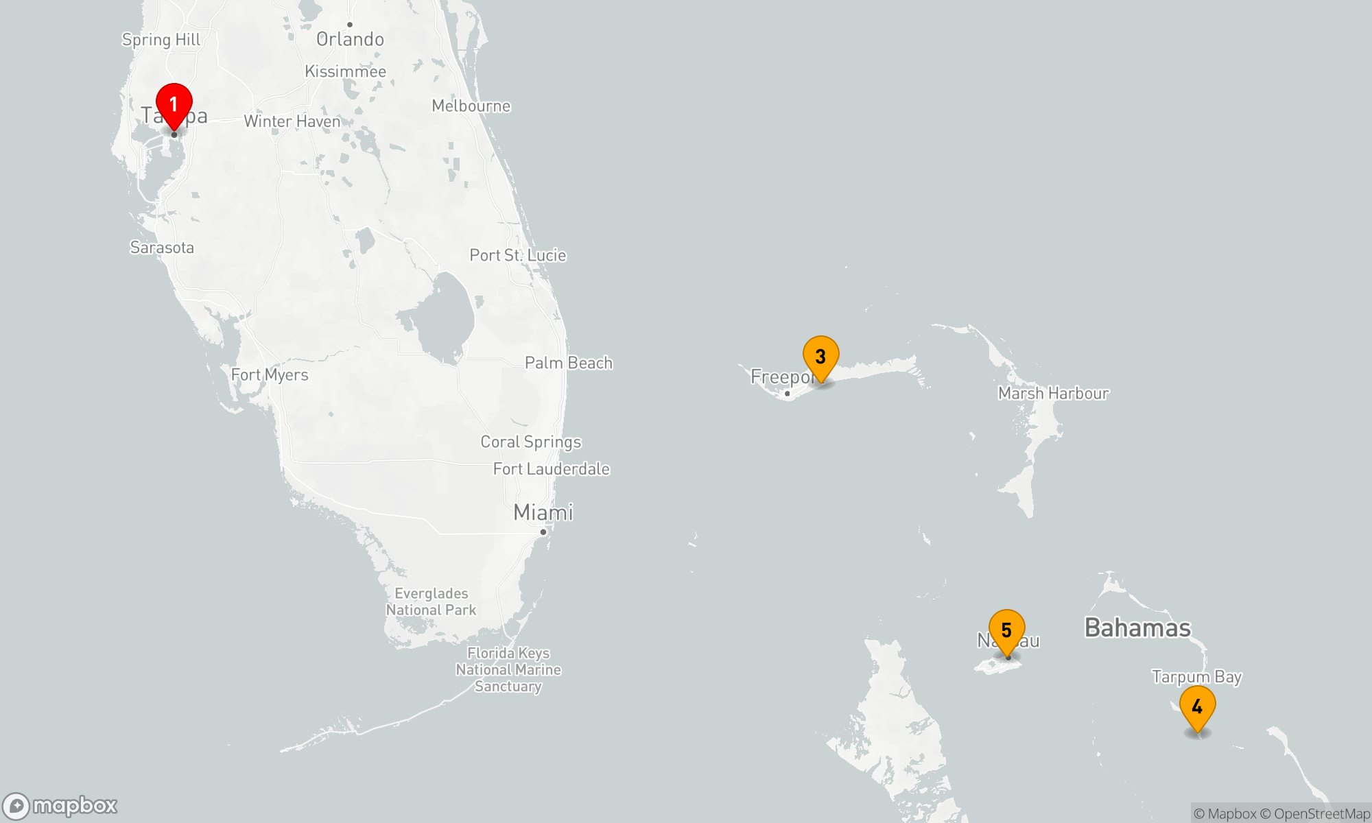 Route 6 Nächte - BAHAMAS