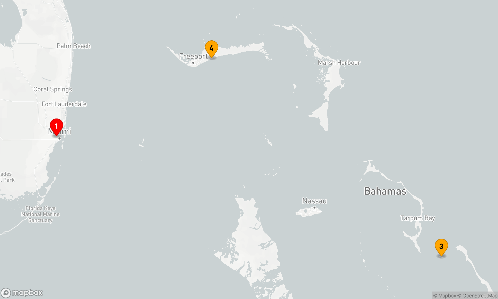 Route 4 Nächte - BAHAMAS