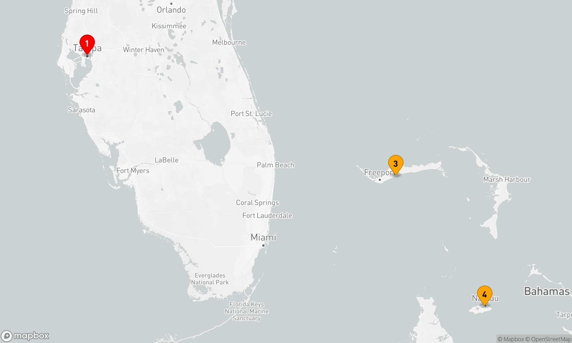 Route 5 Nächte - BAHAMAS