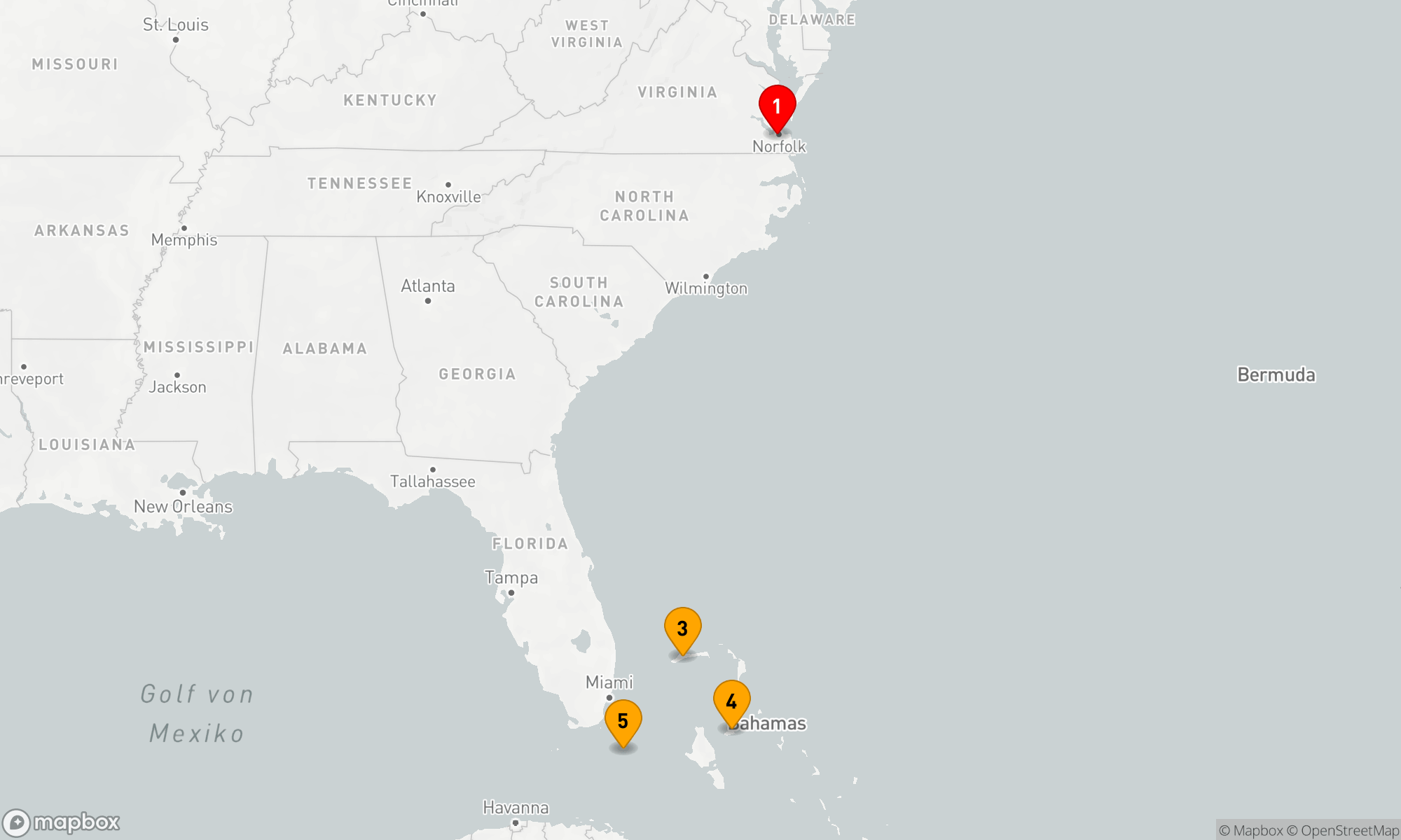 Route 6 Nächte - BAHAMAS