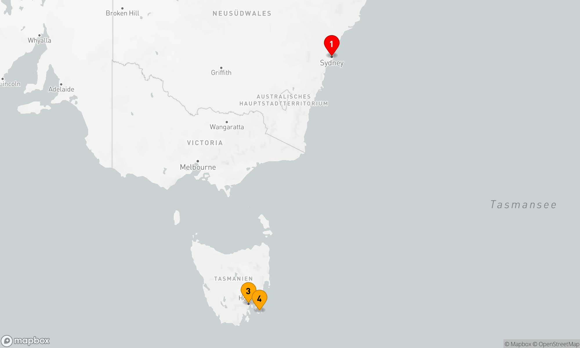 Route 5 Nächte - TASMANIEN