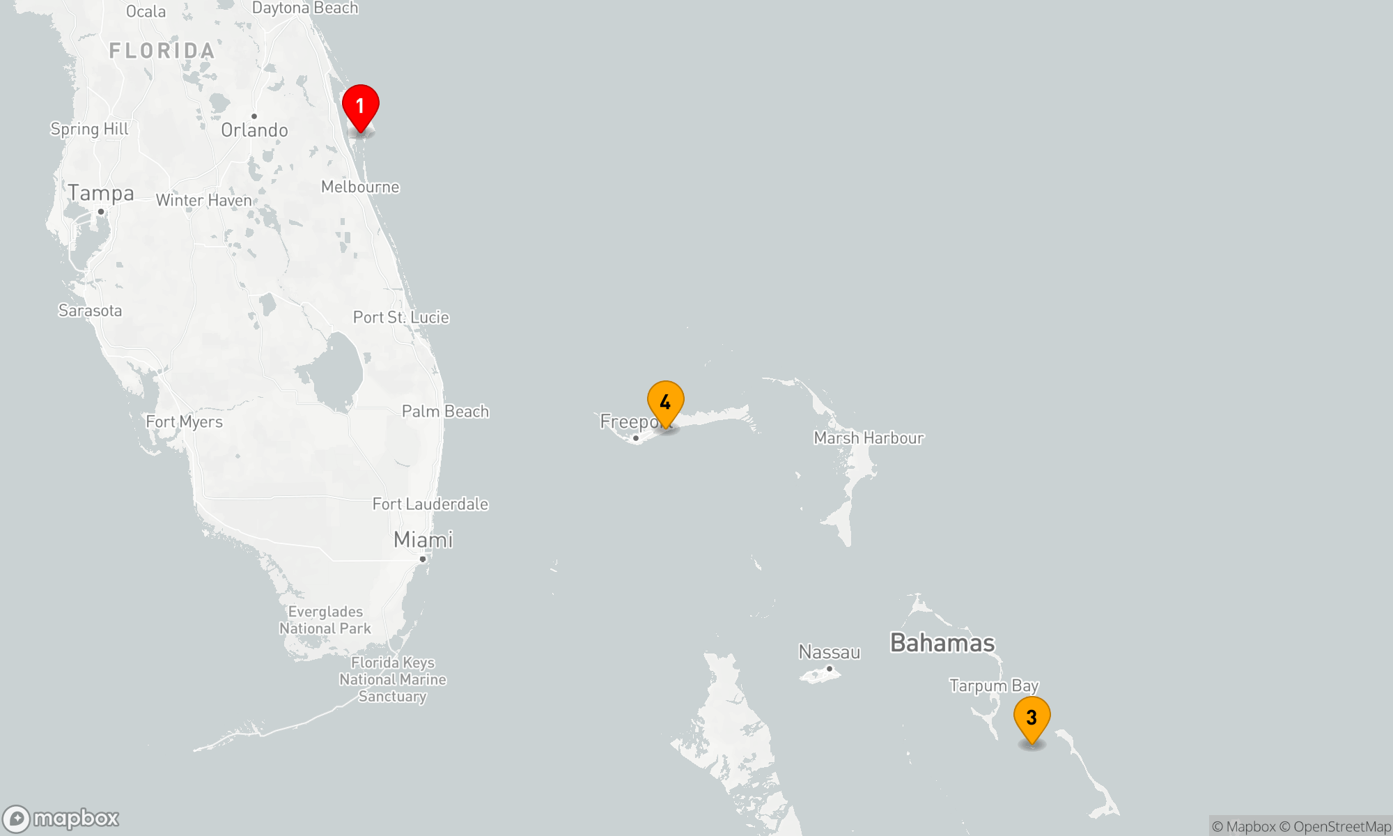 Route 4 Nächte - BAHAMAS