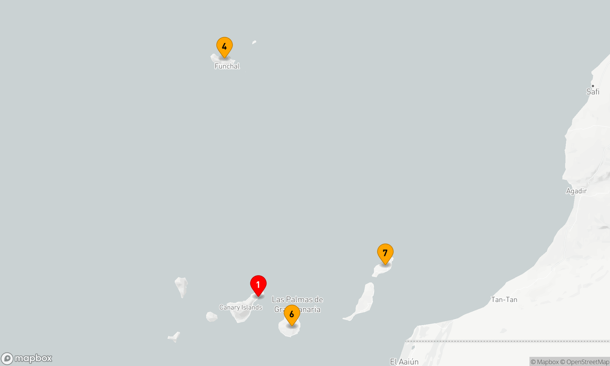 Route 7 Nächte - KANARISCHE INSELN UND MADEIRA FLUG-KREUZFAHRT