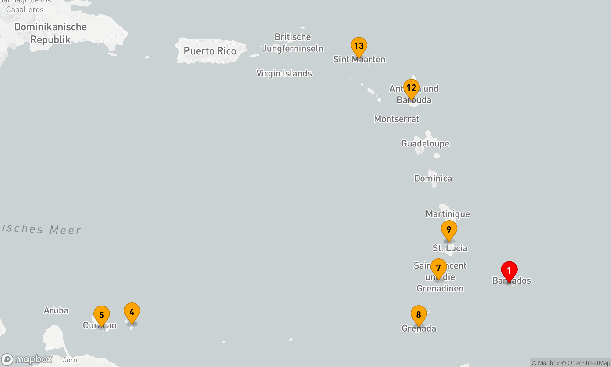 Route 14 Nächte - KARIBISCHE INSELN FLUG-KREUZFAHRT