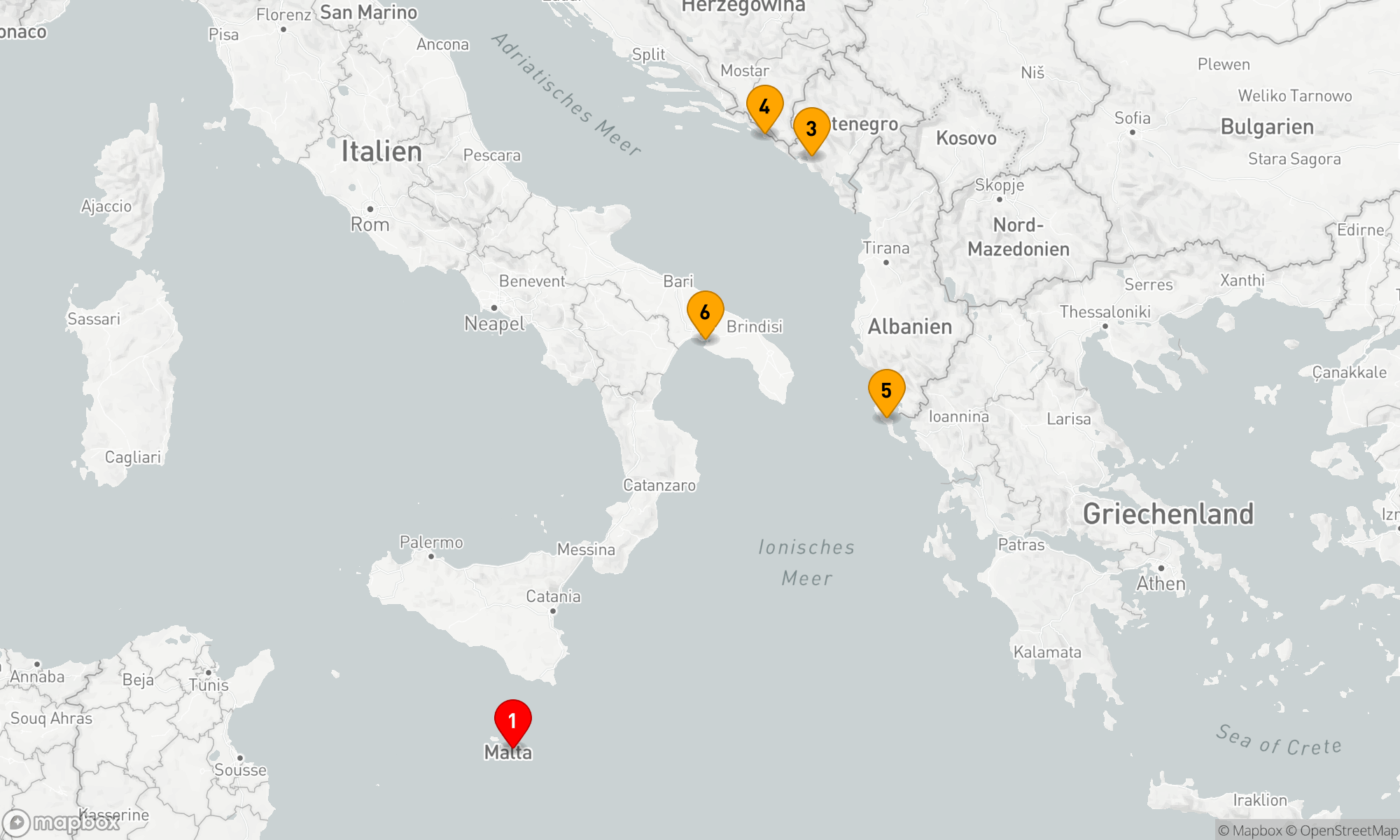 Route 7 Nächte - ZENTRALE MITTELMEER-FLUGKREUZFAHRT