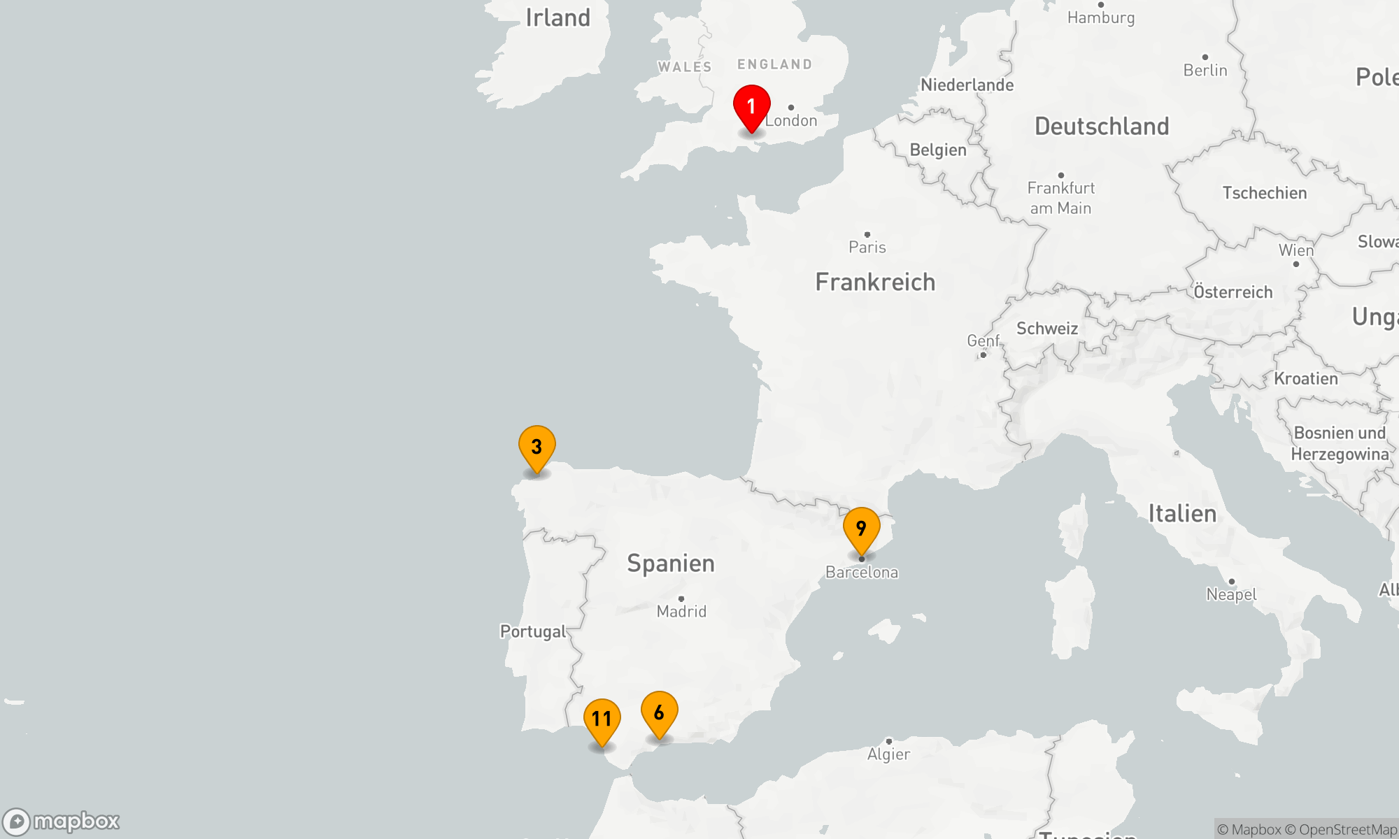 Route 13 Nächte - MITTELMEER - SPANIEN UND FRANKREICH