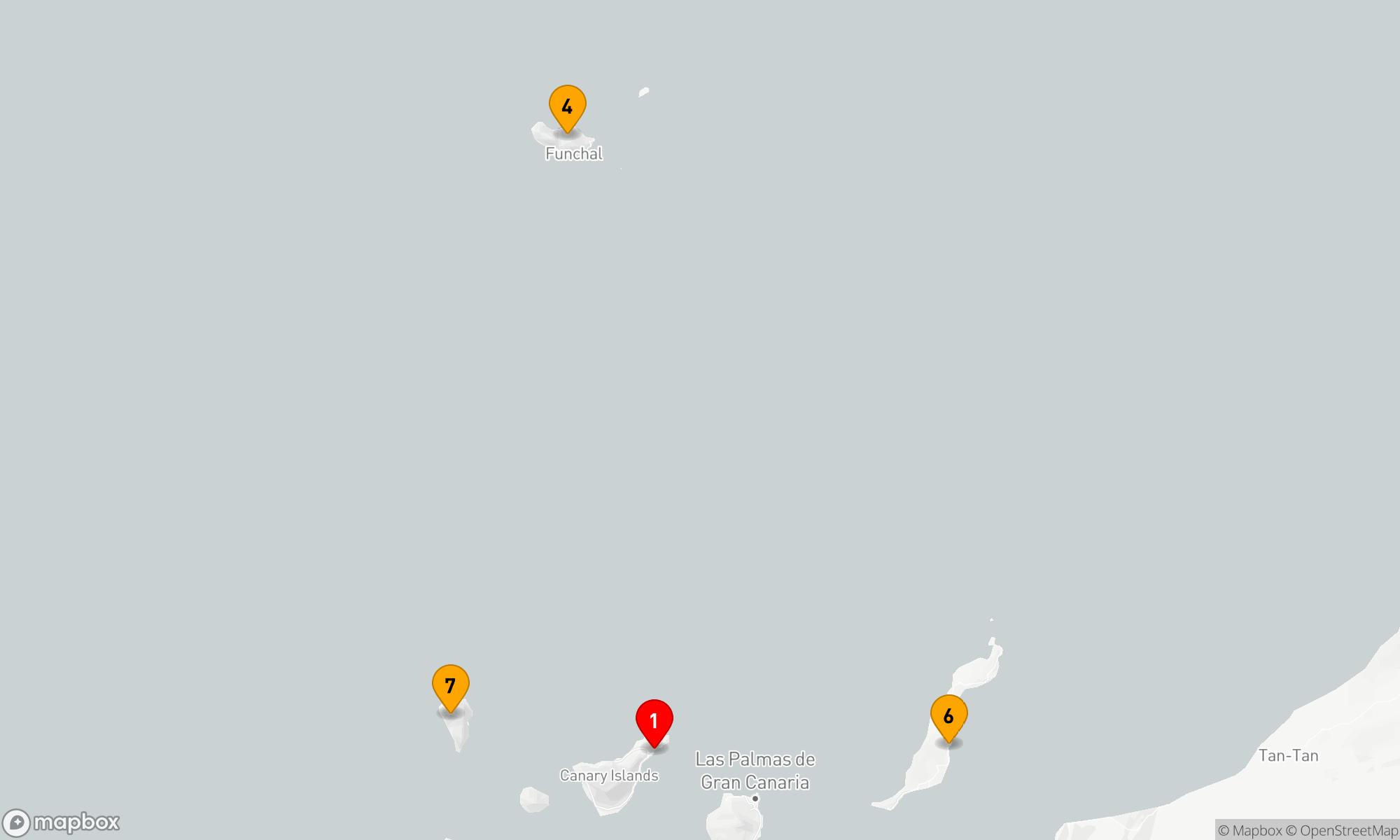 Route 7 Nächte - KANARISCHE INSELN UND MADEIRA FLUG-KREUZFAHRT