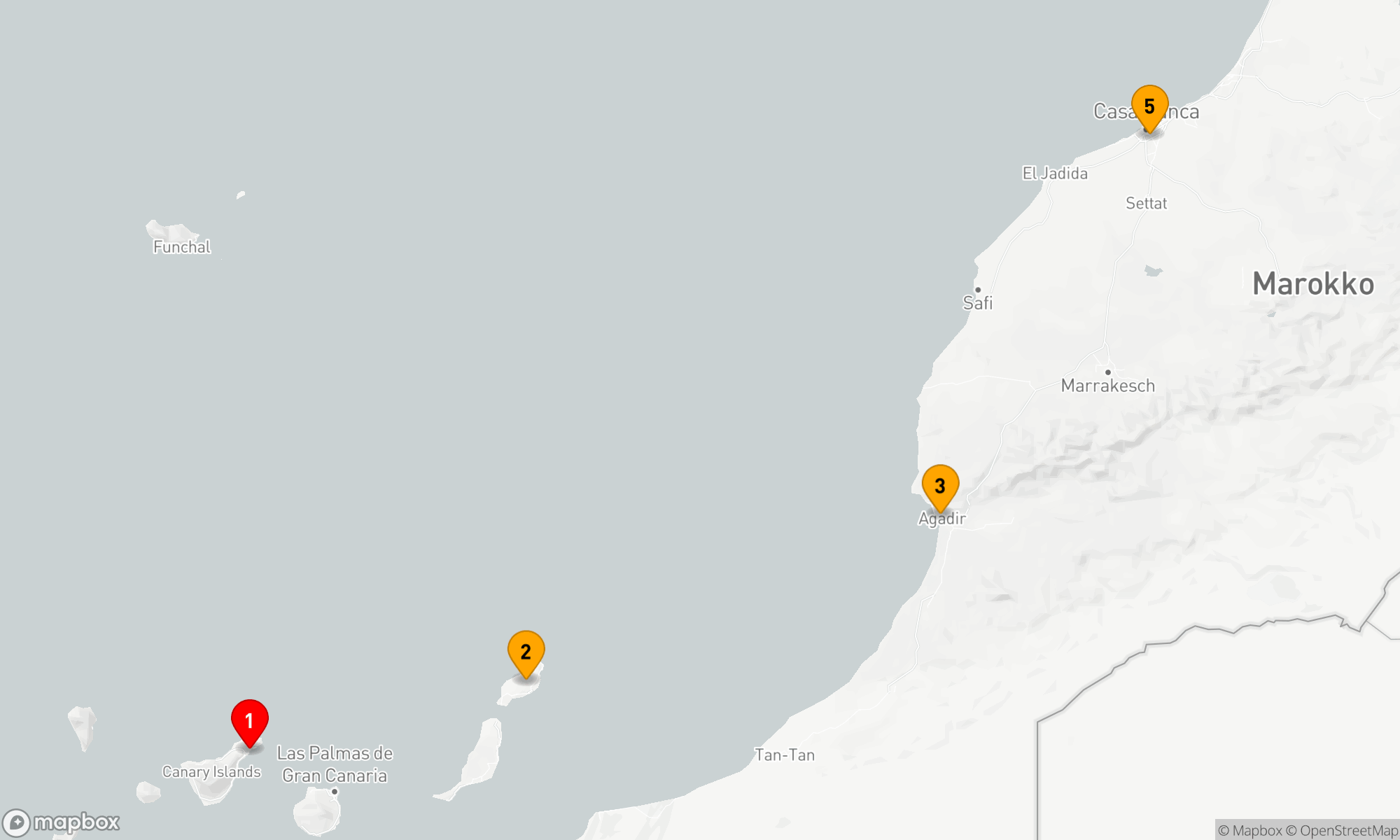 Route 7 Nächte - KANARISCHE INSELN UND MAROKKO FLUG-KREUZFAHRT