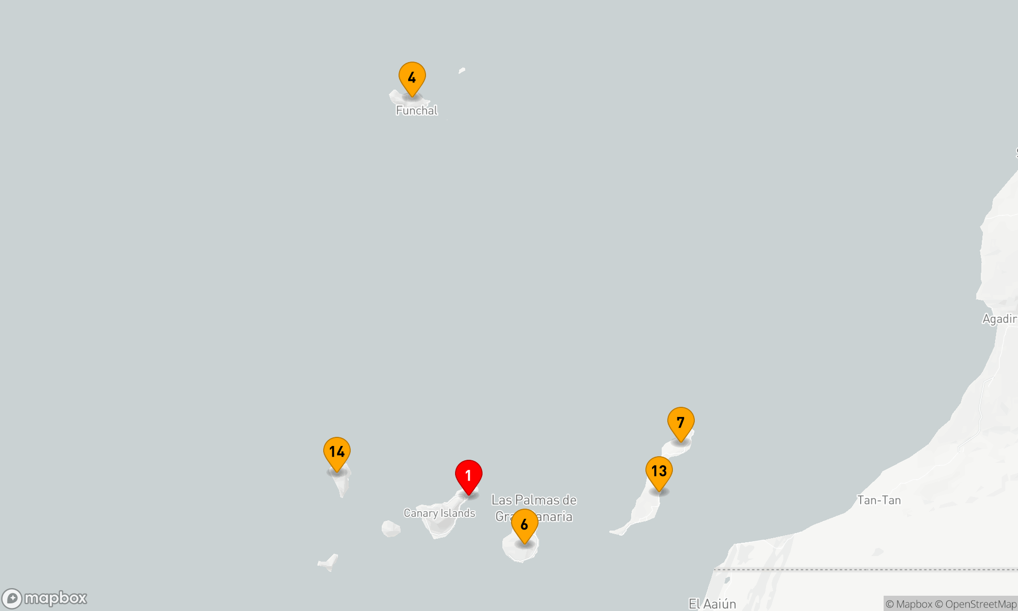 Route 14 Nächte - KANARISCHE INSELN UND MADEIRA FLUG-KREUZFAHRT