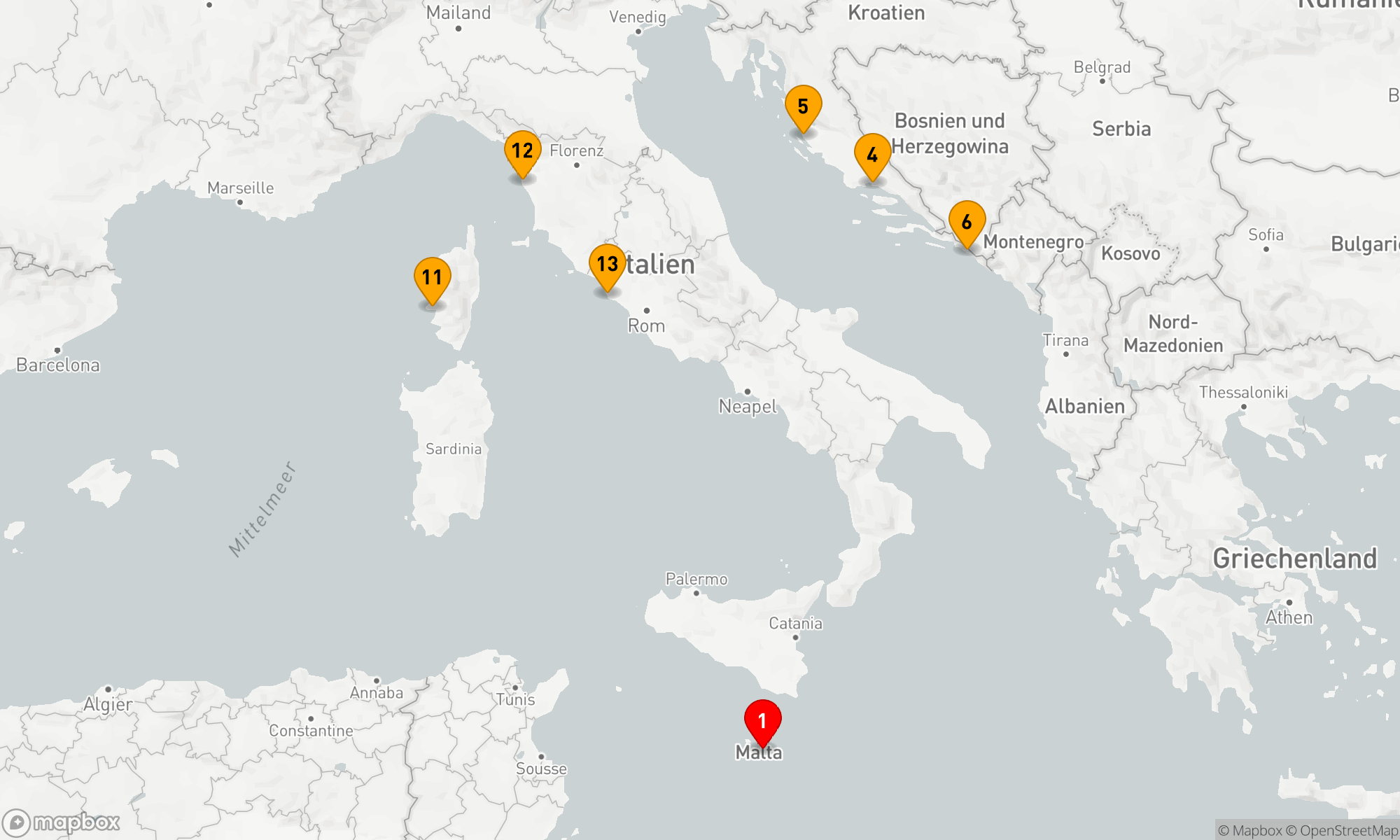 Route 14 Nächte - MITTELMEER-FLIEGEN-KREUZFAHRT