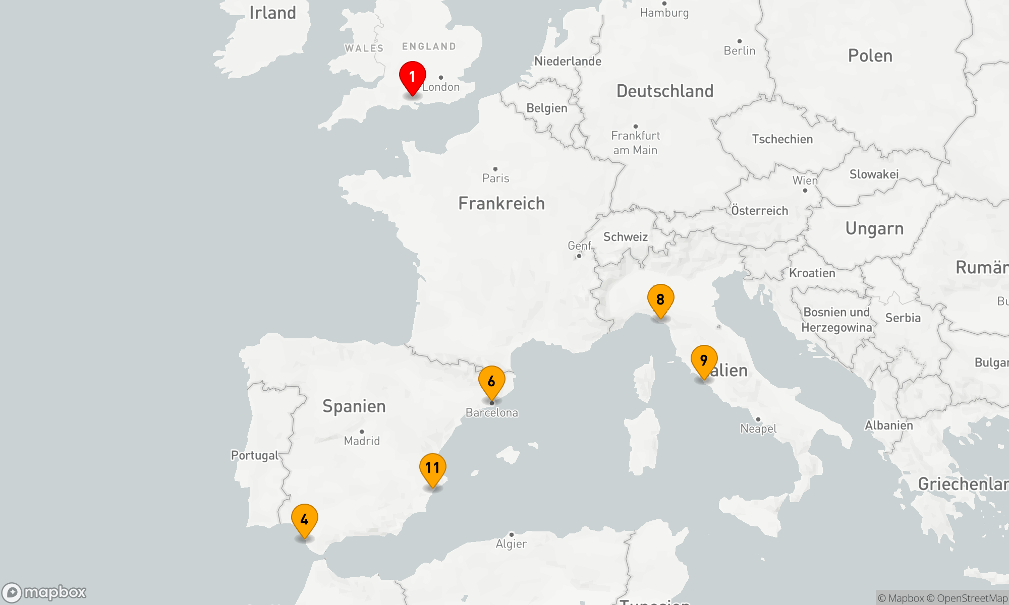 Route 14 Nächte - MEDITERRAN - SPANIEN FRANKREICH UND ITALIEN