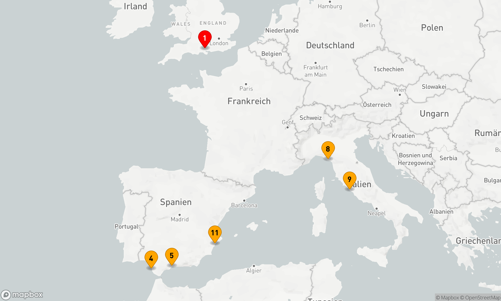 Route 14 Nächte - MEDITERRAN - SPANIEN FRANKREICH UND ITALIEN