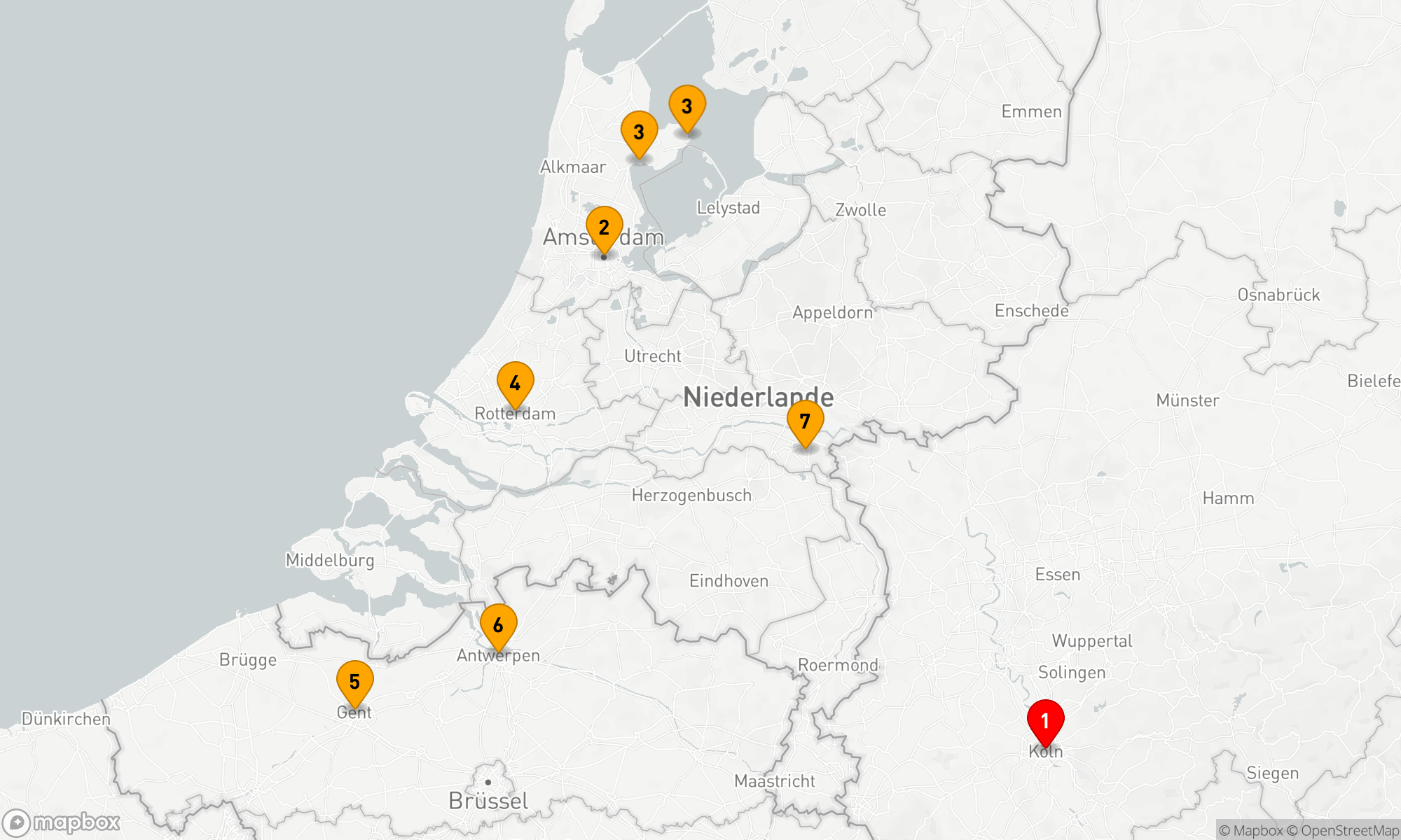 Route 7 Nächte - Holland und Flandern