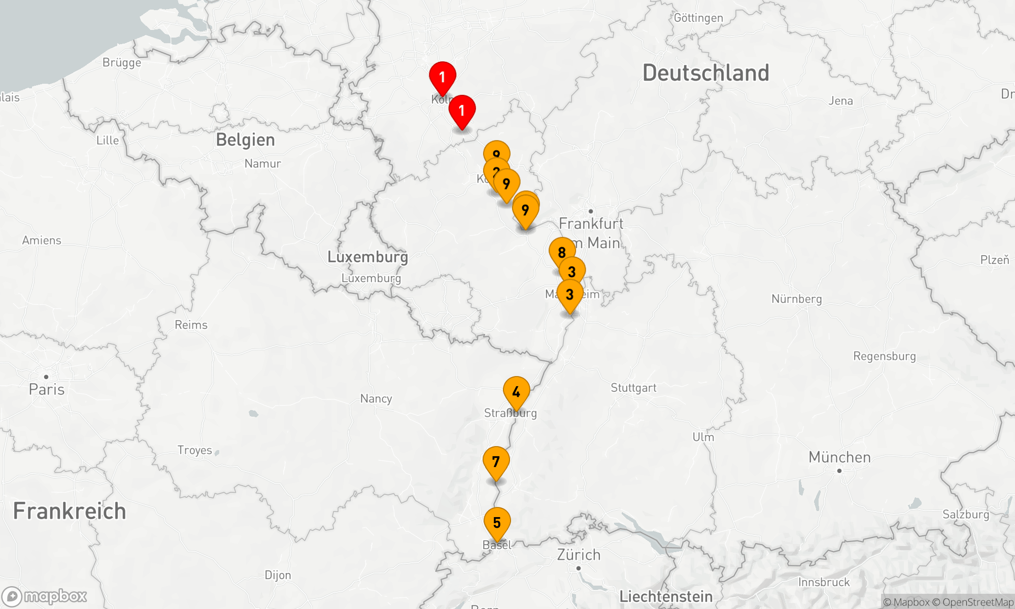 Route 9 Nächte - Schatzkästchen Rhein
