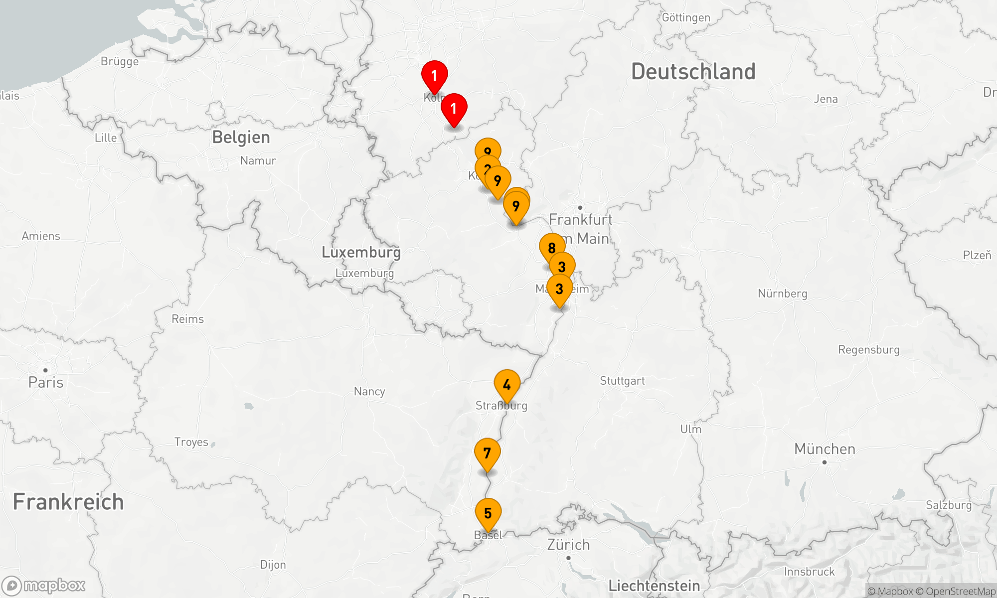 Route 9 Nächte - Schatzkästchen Rhein