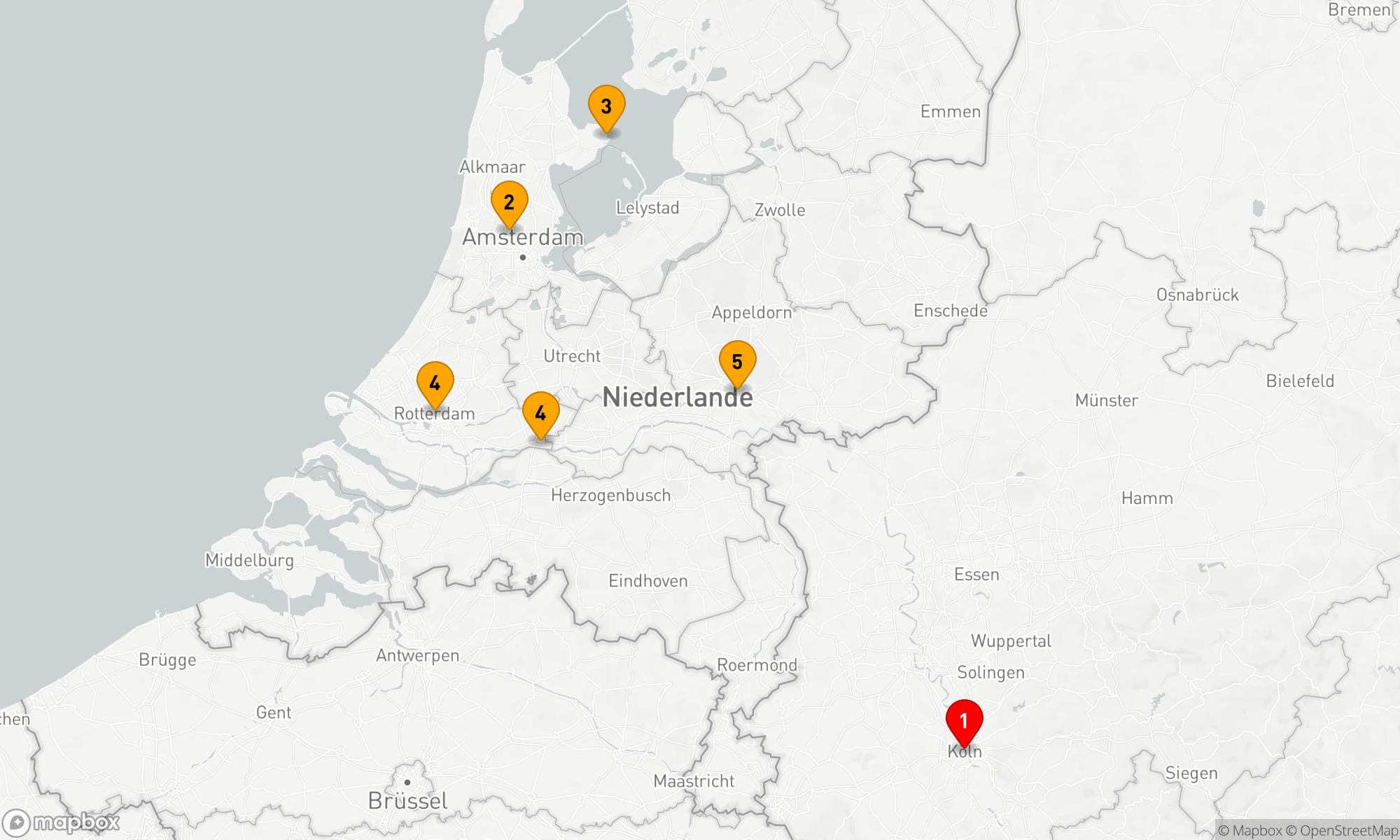 Route 5 Nächte - Höhepunkte in Holland
