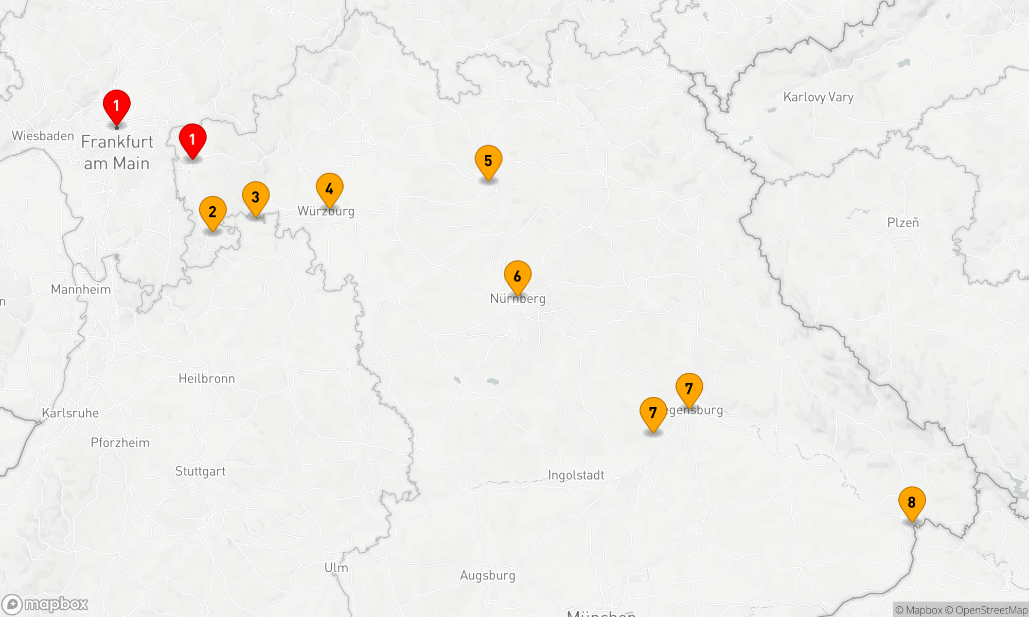 Route 7 Nächte - Vom Main zur blauen Donau
