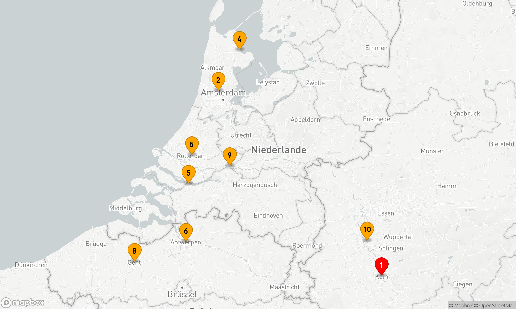 Route 10 Nächte - Silvester in Holland & Belgien