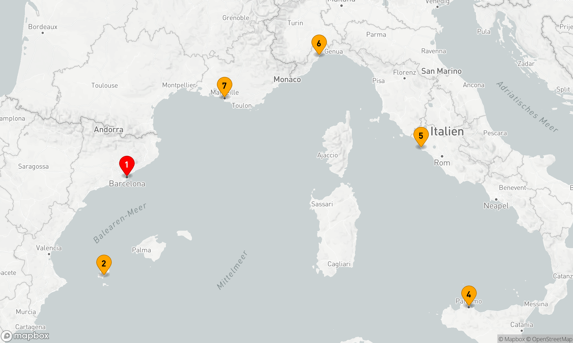Route 8 Nächte - Mediterrane Entdeckungsreise ab Barcelona