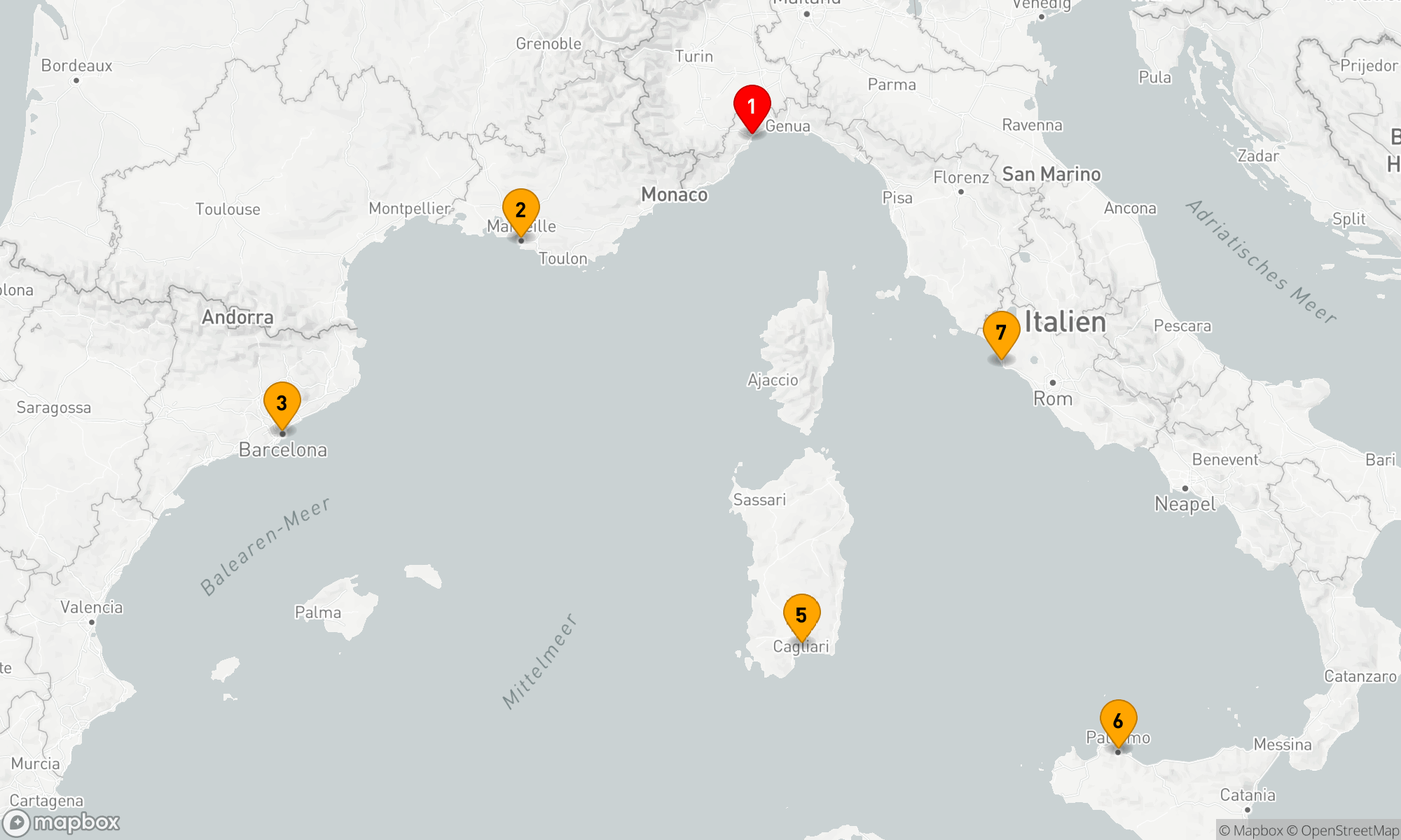 Route 7 Nächte - Mediterrane Entdeckungsreise: Von Küsten und Kulturen